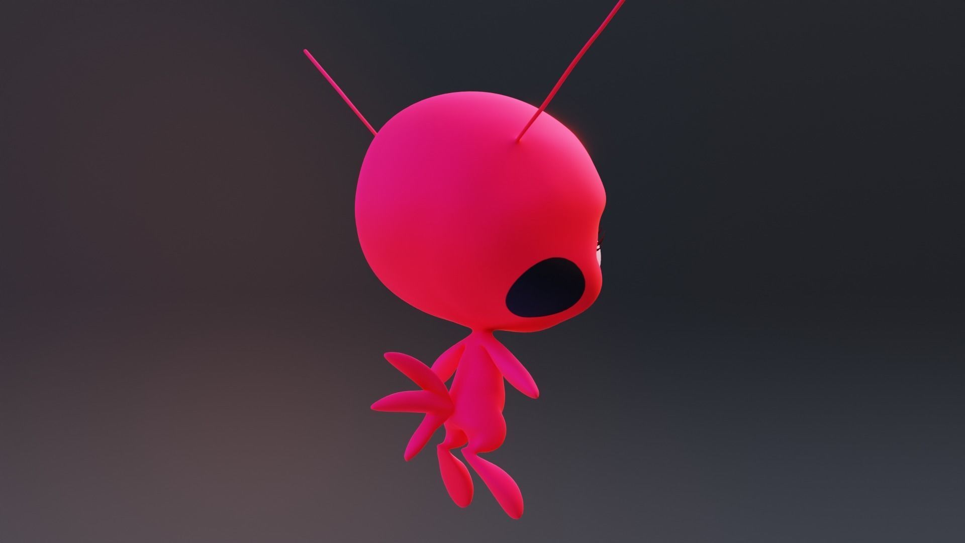 Tikki - Kwami Rigged from miraculous ladybug  for Blender Low-poly 3D model_25