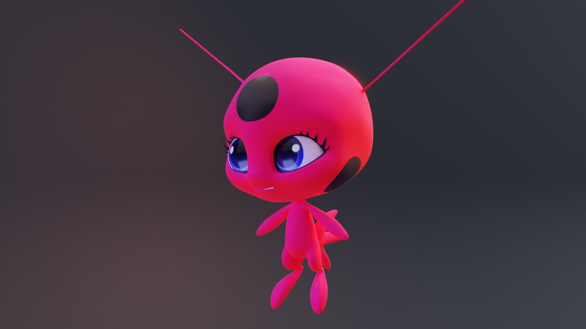 Tikki - Kwami Rigged from miraculous ladybug  for Blender Low-poly 3D model_36