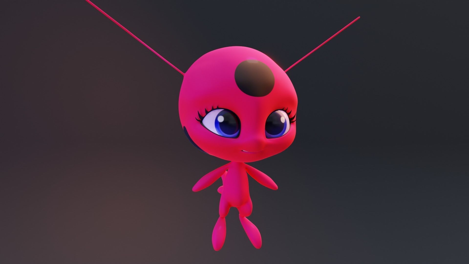 Tikki - Kwami Rigged from miraculous ladybug  for Blender Low-poly 3D model_19