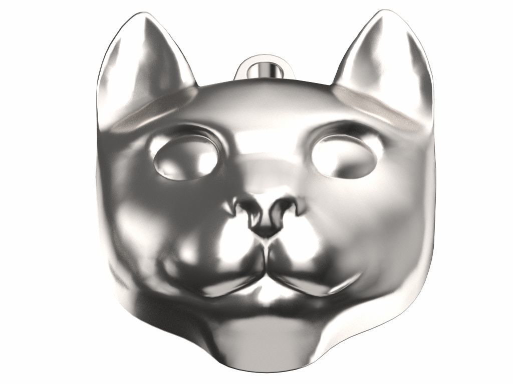 Cat Head Pendant 3D print model_9