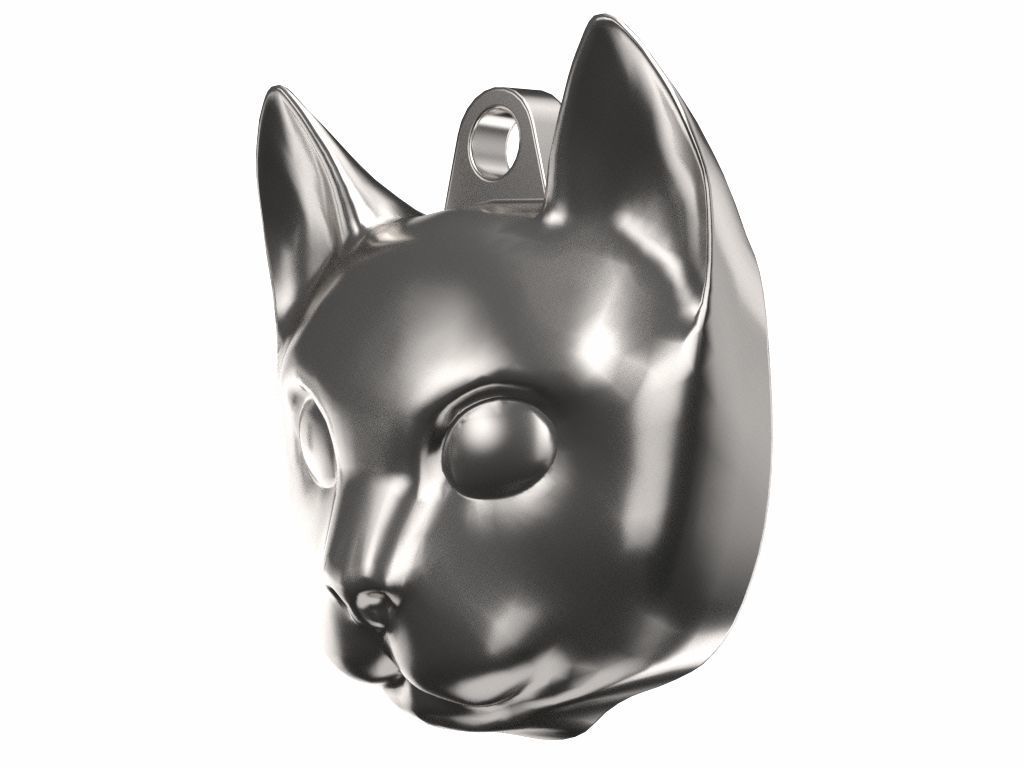 Cat Head Pendant 3D print model_7