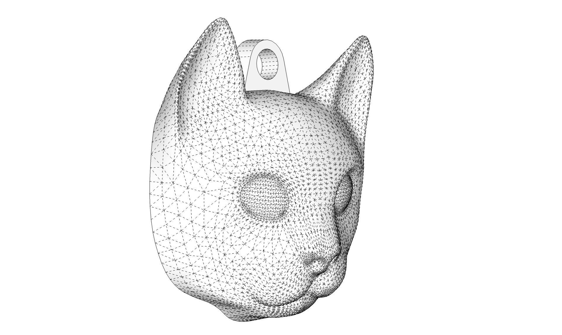 Cat Head Pendant 3D print model_12