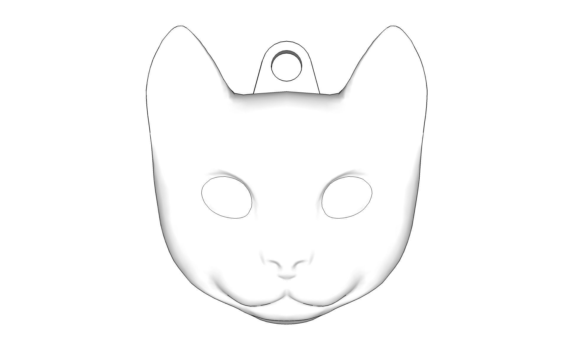 Cat Head Pendant 3D print model_10