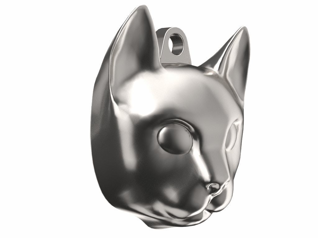 Cat Head Pendant 3D print model_1