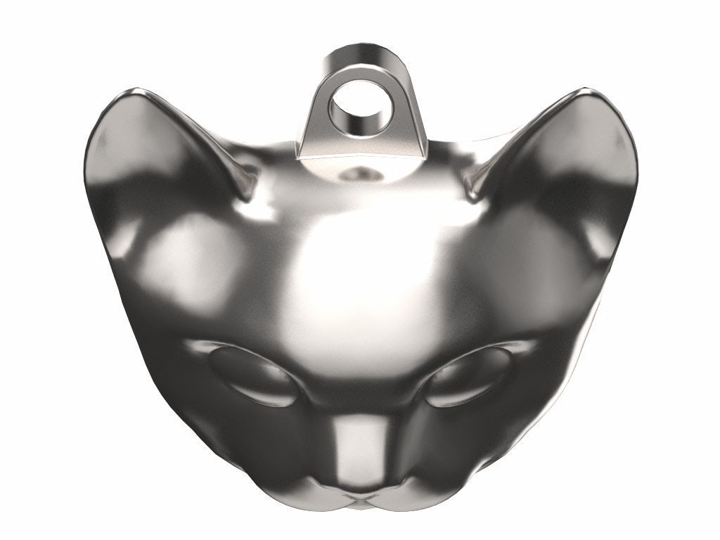 Cat Head Pendant 3D print model_8