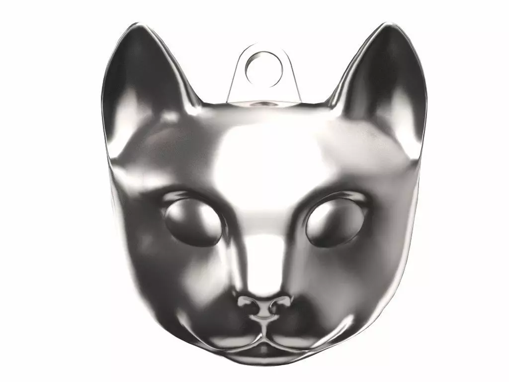 Cat Head Pendant 3D print model_0