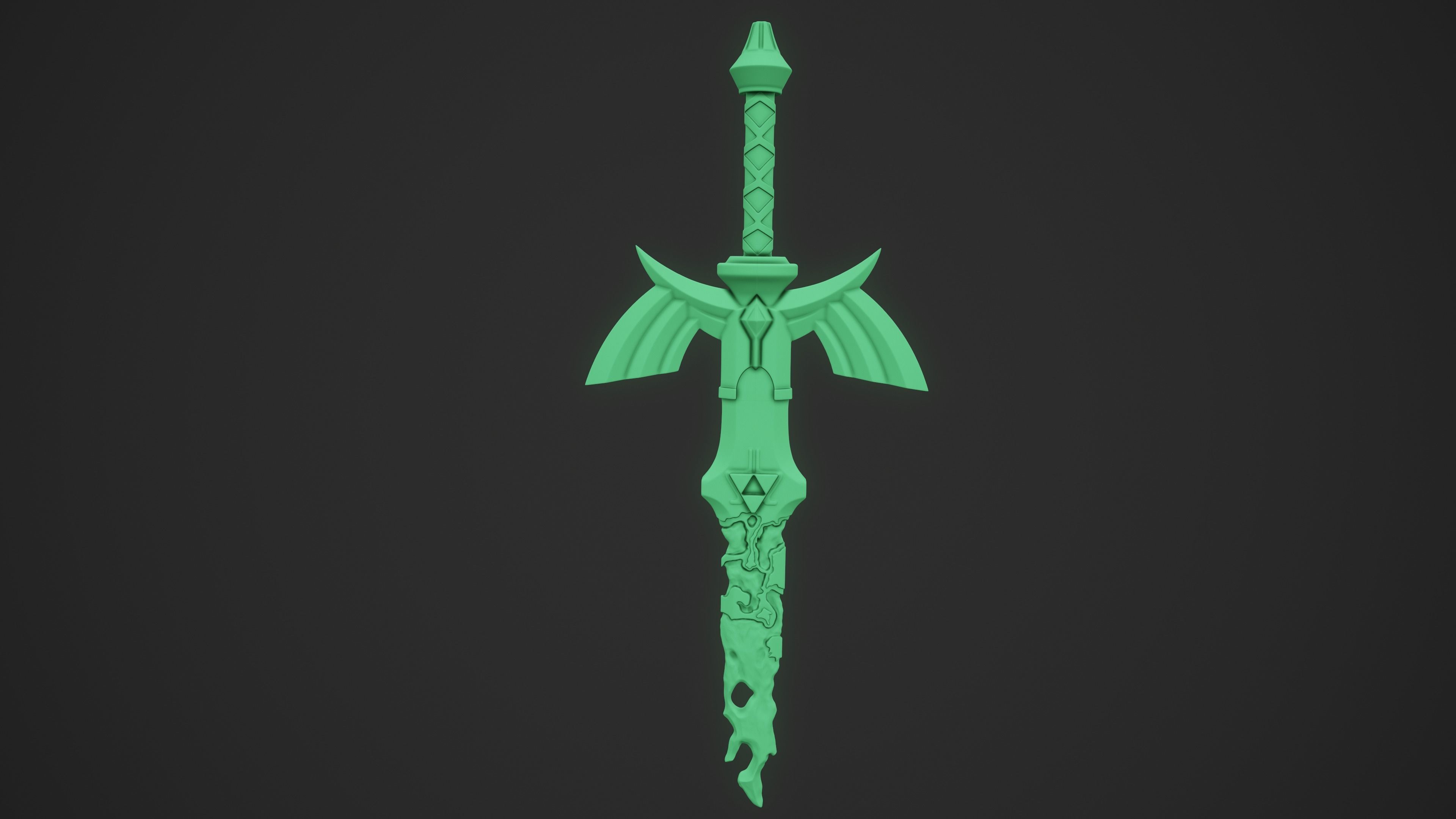 Corrupted MasterSword Stylized  3D print model_3