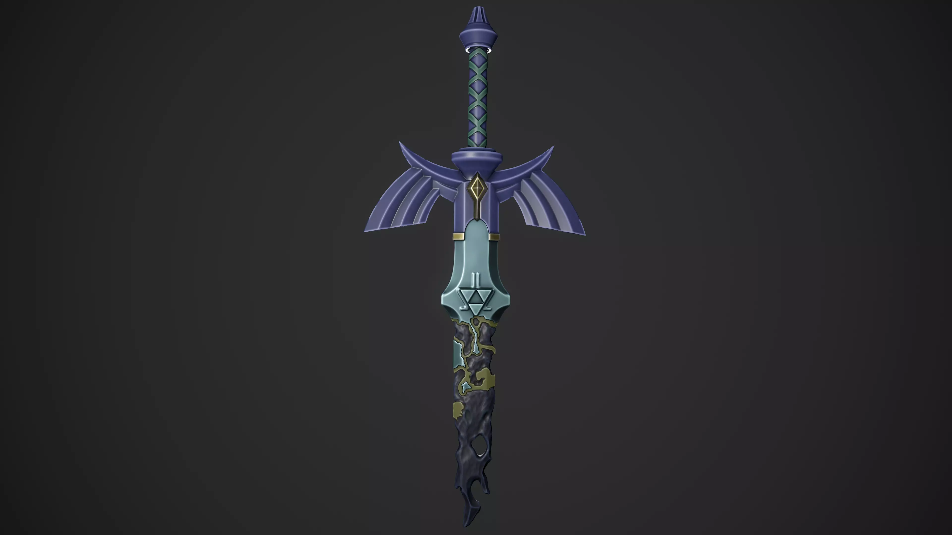 Corrupted MasterSword Stylized  3D print model_0