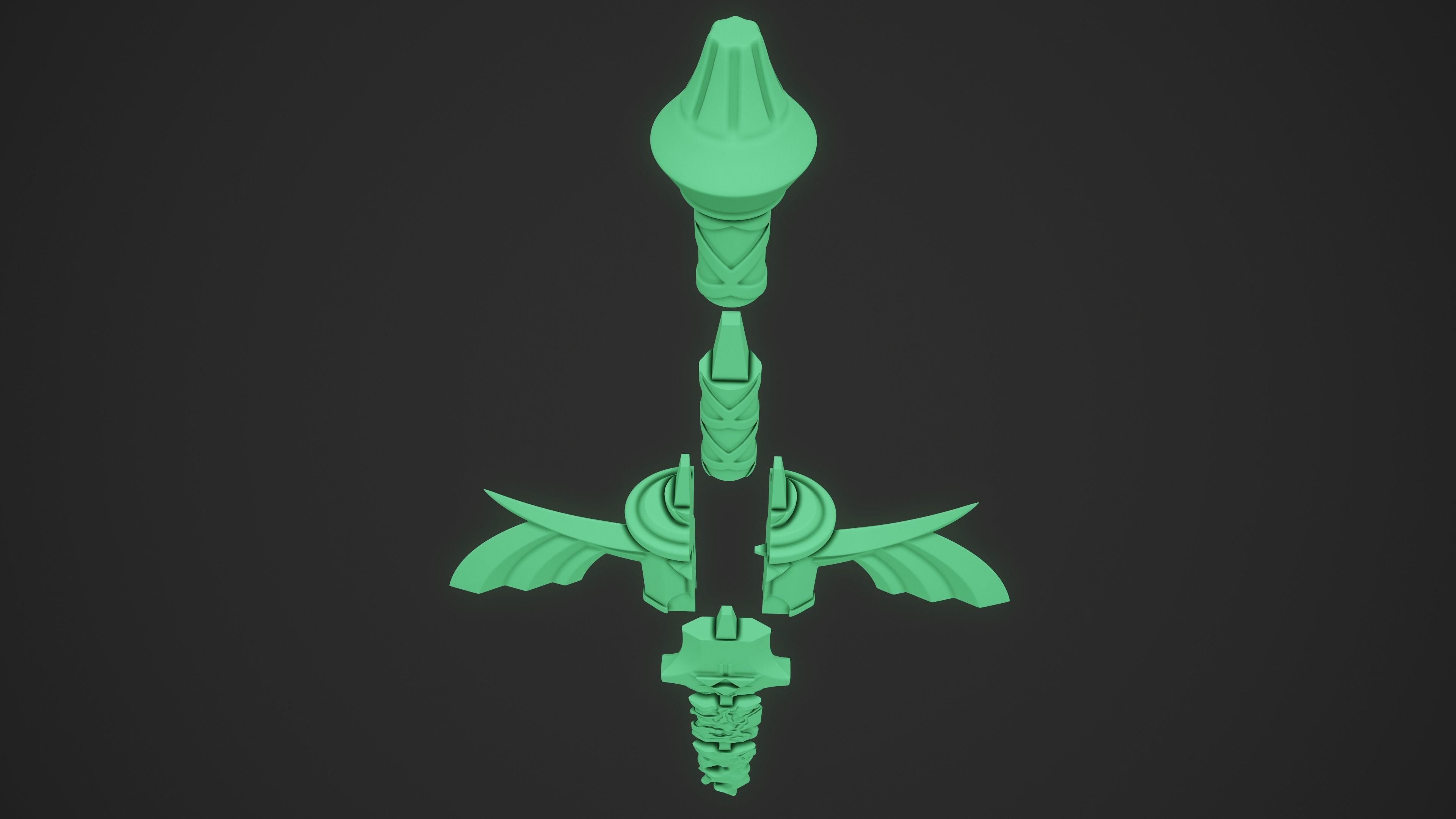 Corrupted MasterSword Stylized  3D print model_6