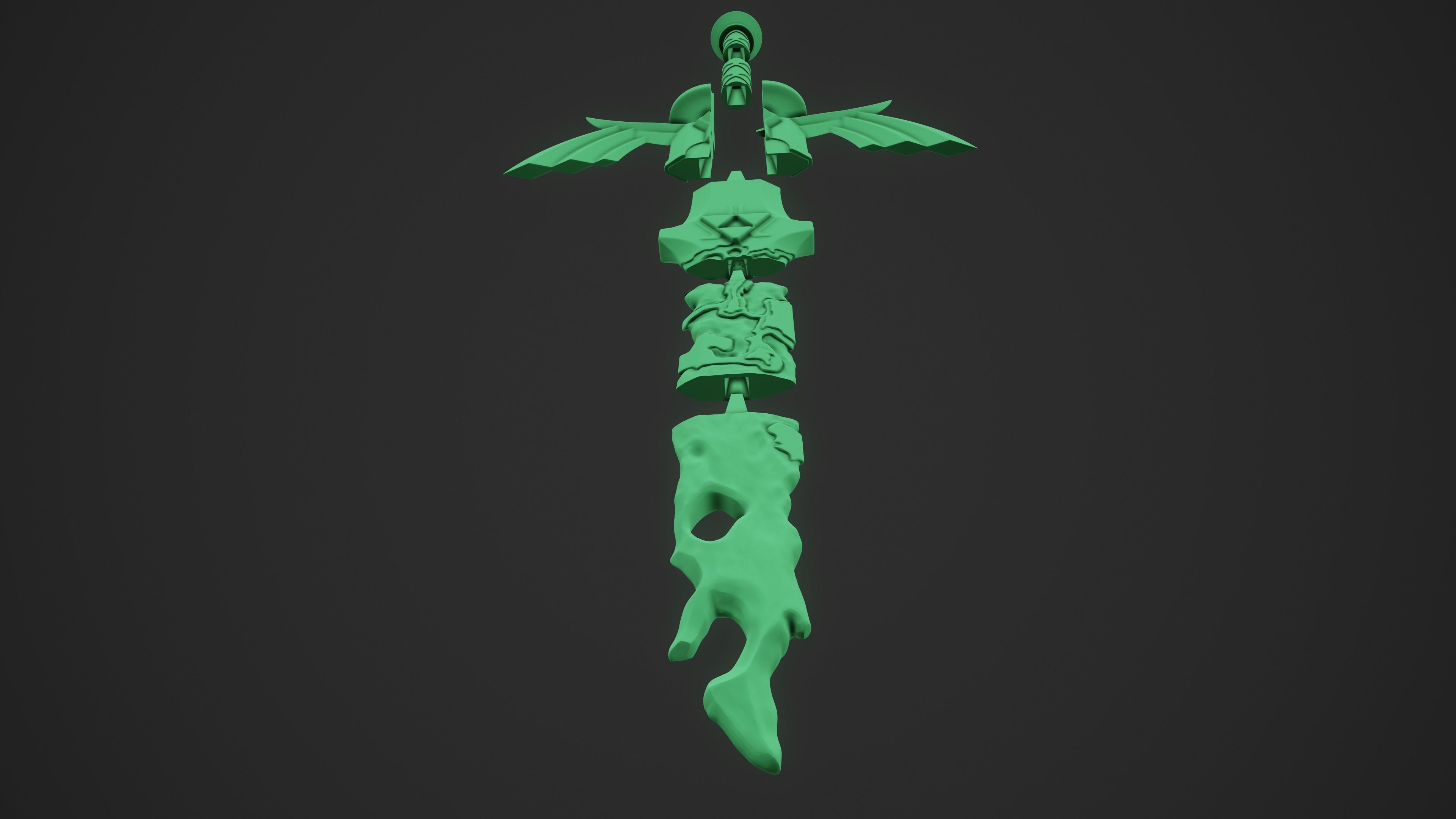 Corrupted MasterSword Stylized  3D print model_5