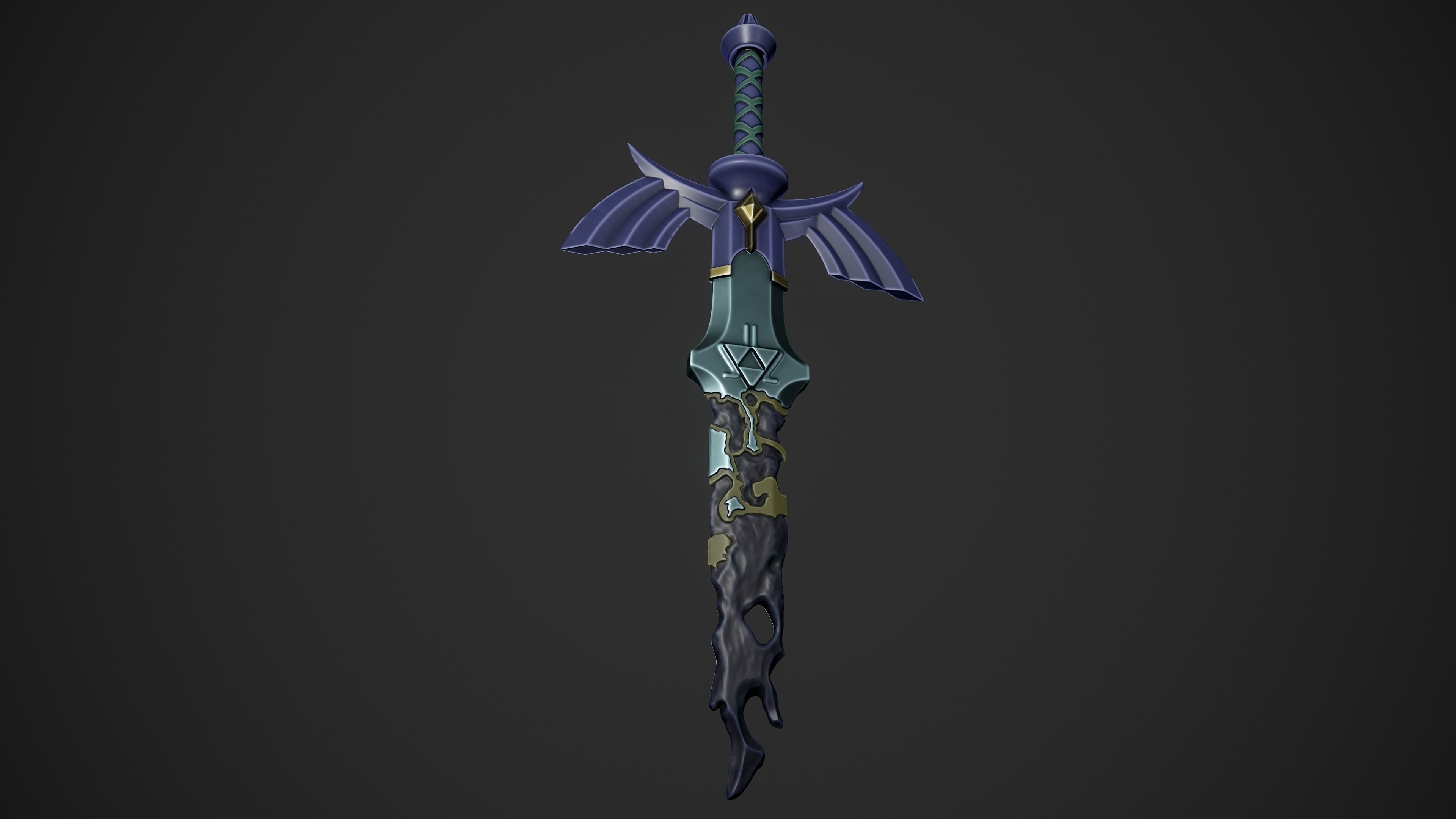 Corrupted MasterSword Stylized  3D print model_1