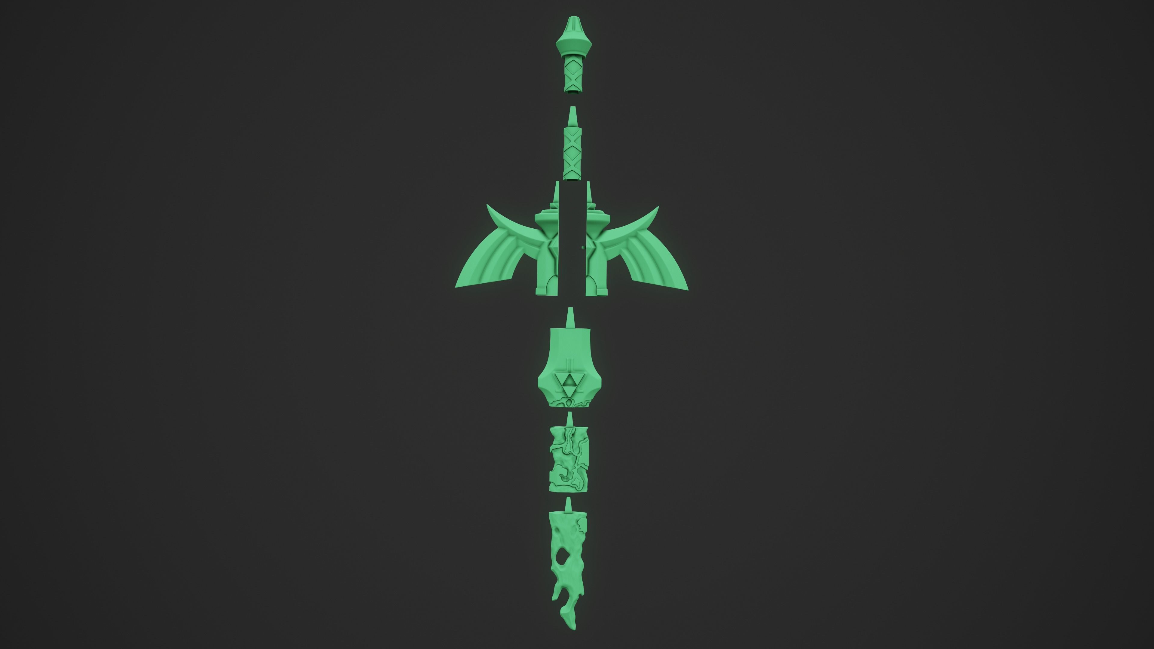 Corrupted MasterSword Stylized  3D print model_4