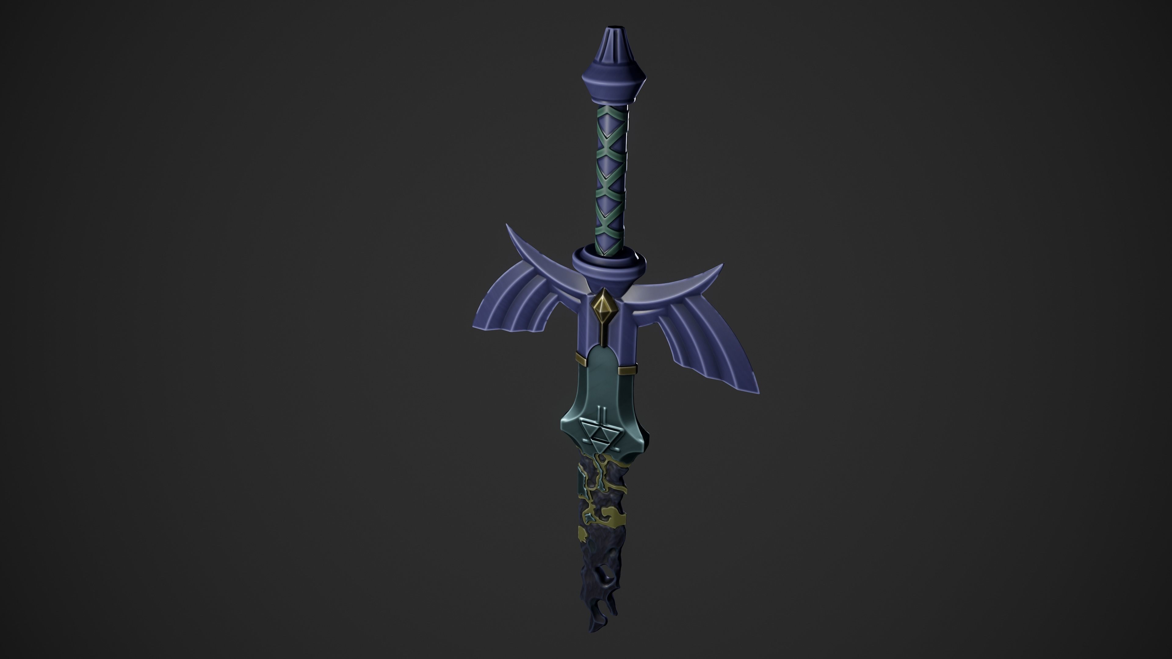 Corrupted MasterSword Stylized  3D print model_2