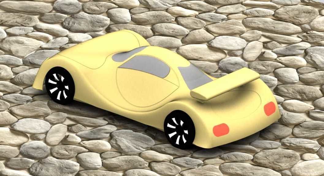 Plastic car for children Layza 3D print model_3