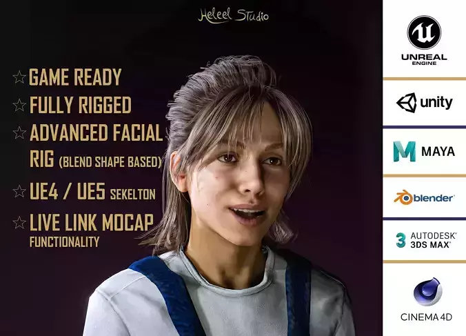 High Quality Realistic Woman Worker Low-poly 3D model