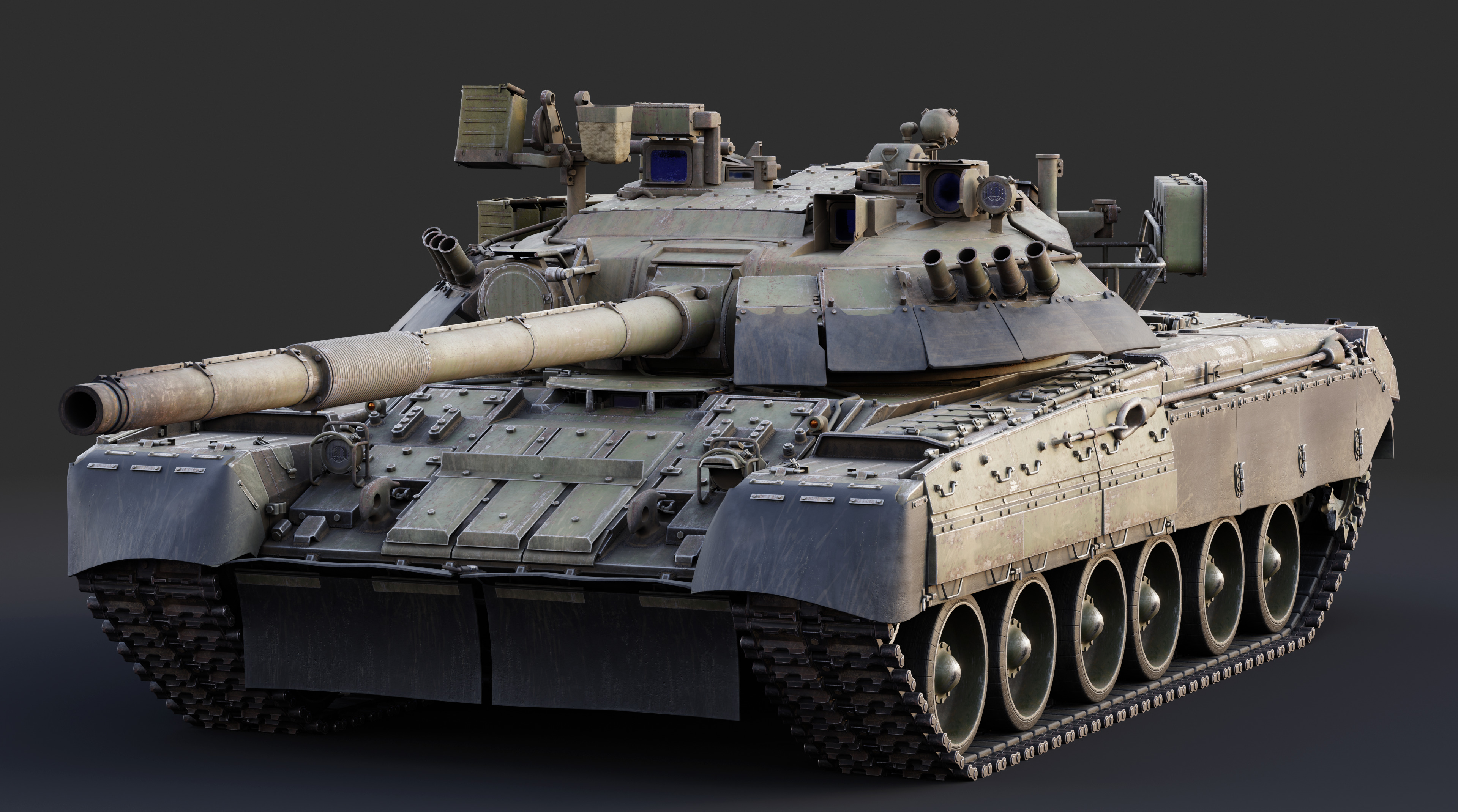 T80U MBT v31 Undrivible Low-poly 3D model_4