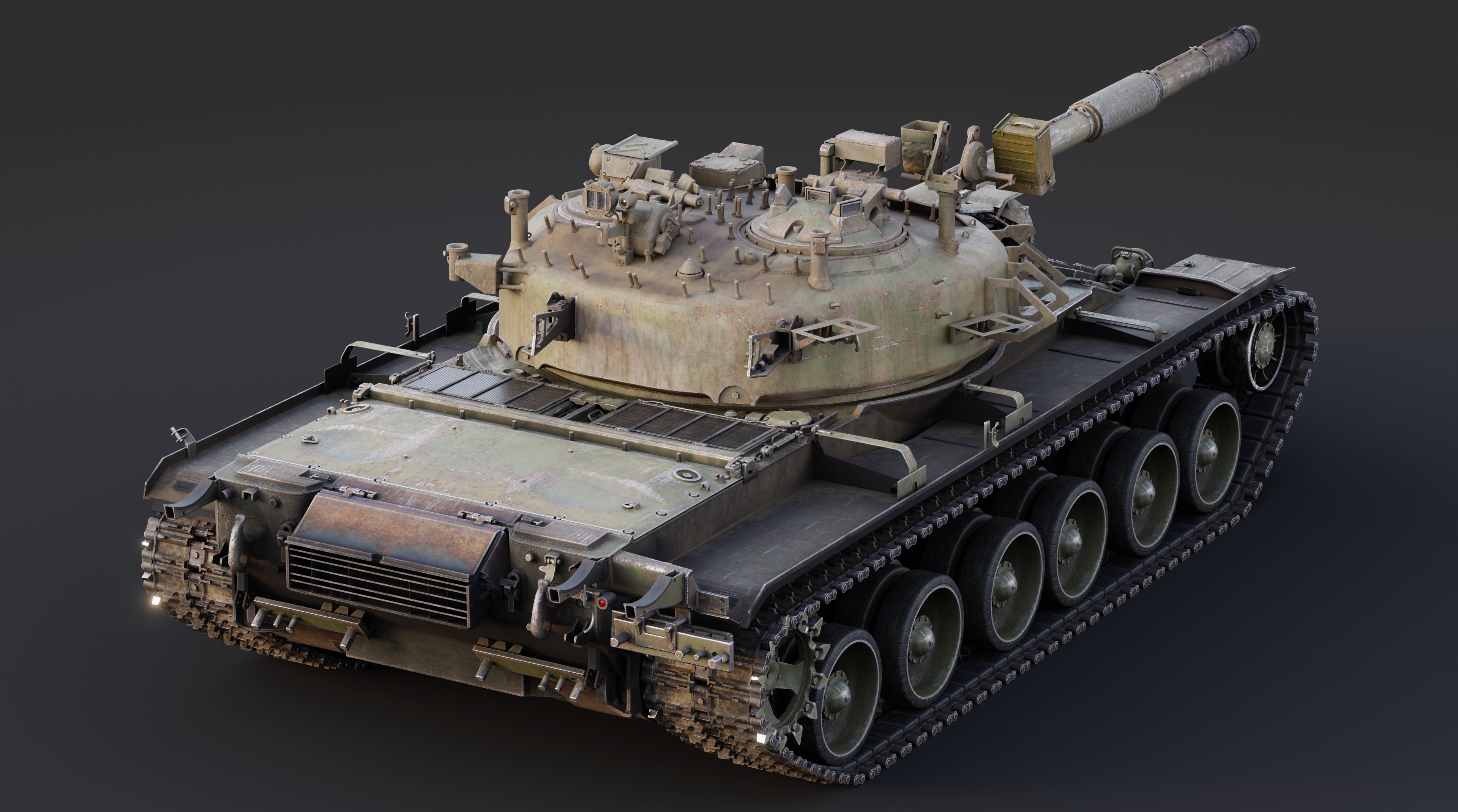 T80U MBT v31 Undrivible Low-poly 3D model_3