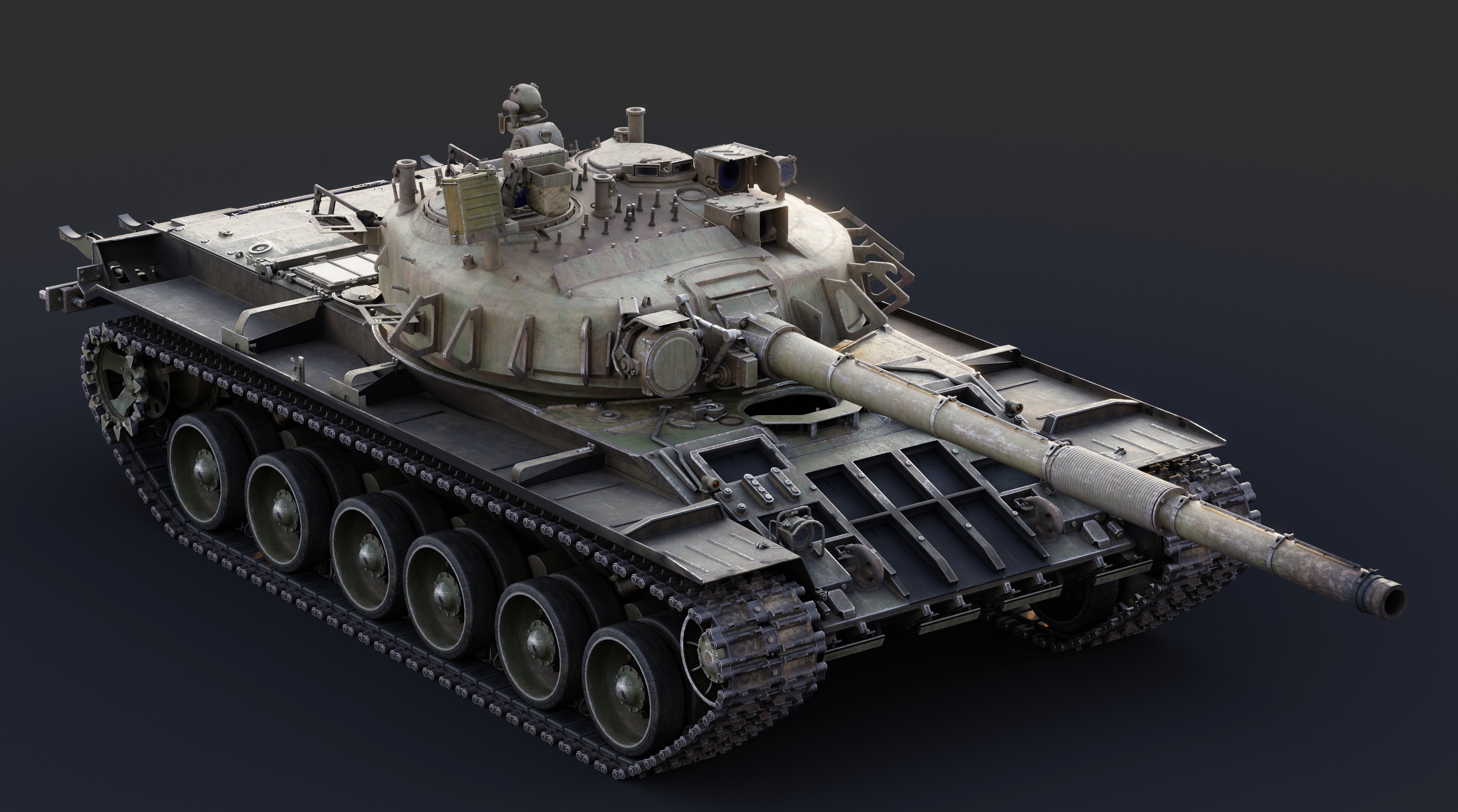 T80U MBT v31 Undrivible Low-poly 3D model_2