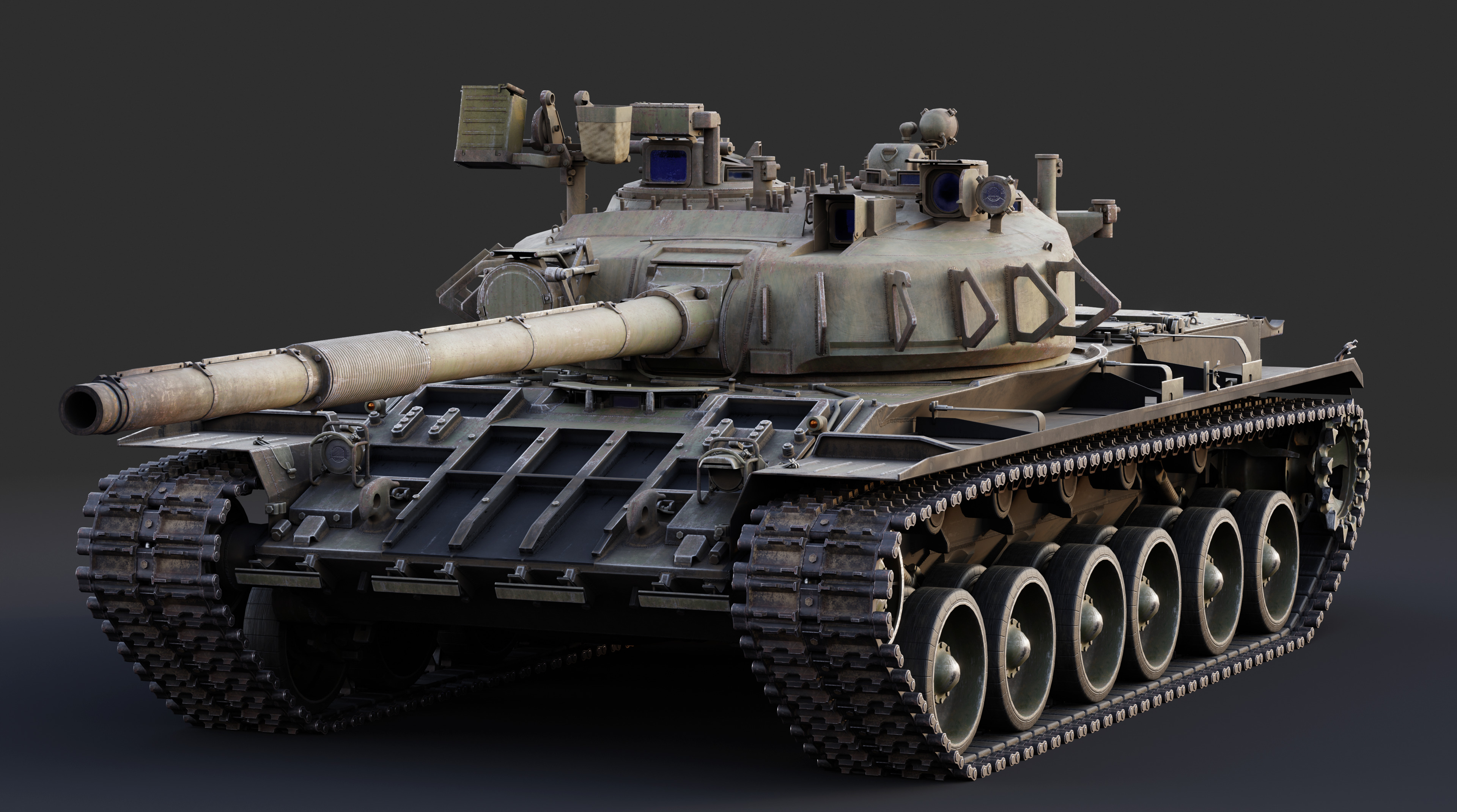 T80U MBT v31 Undrivible Low-poly 3D model_5