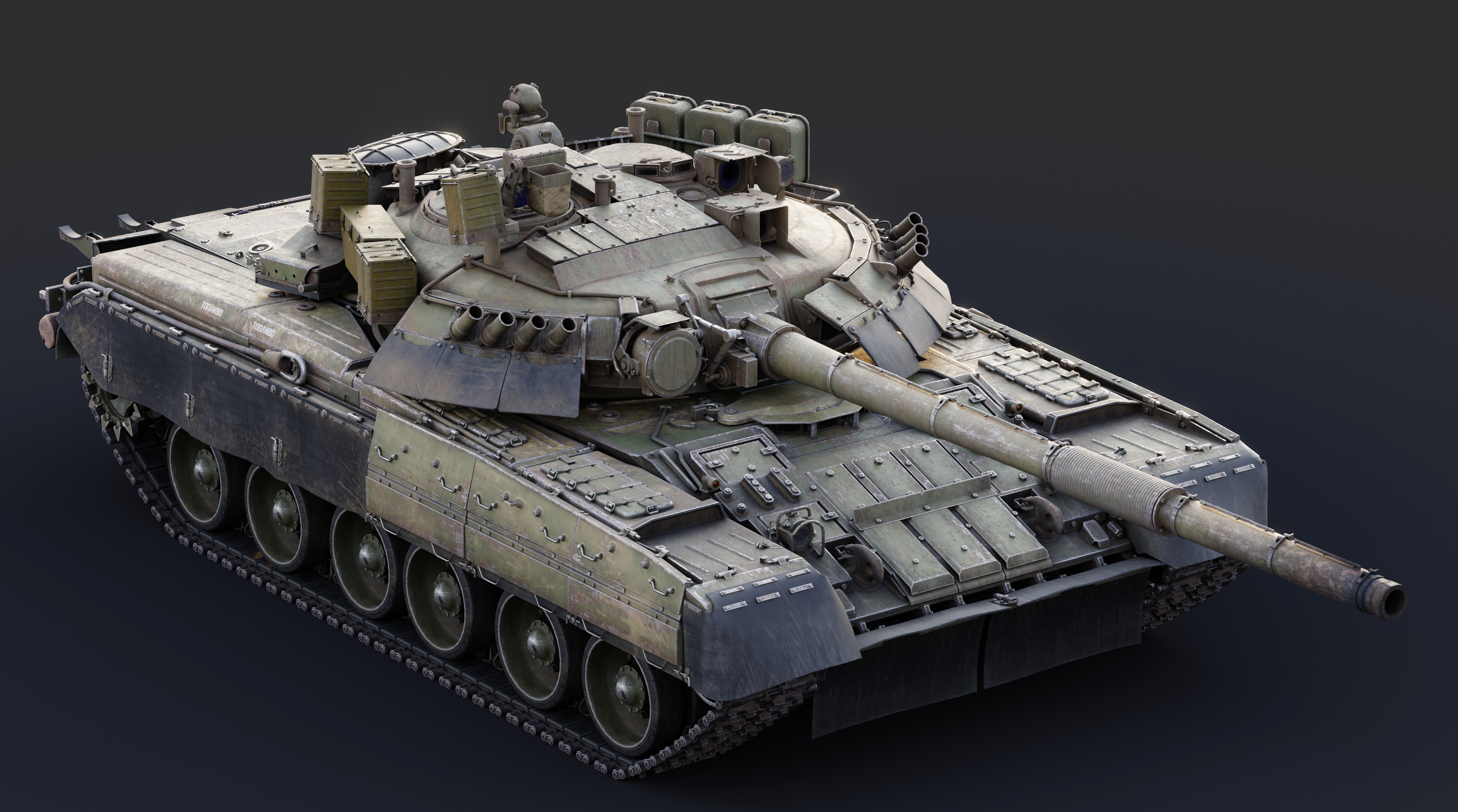 T80U MBT v31 Undrivible Low-poly 3D model_1