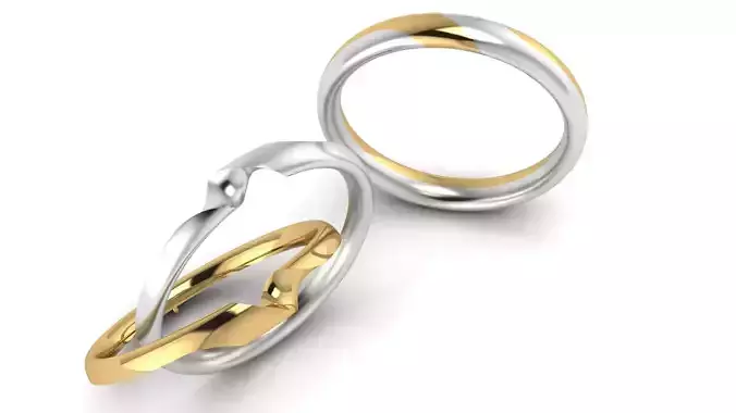 AM002 gold and silver wedding ring