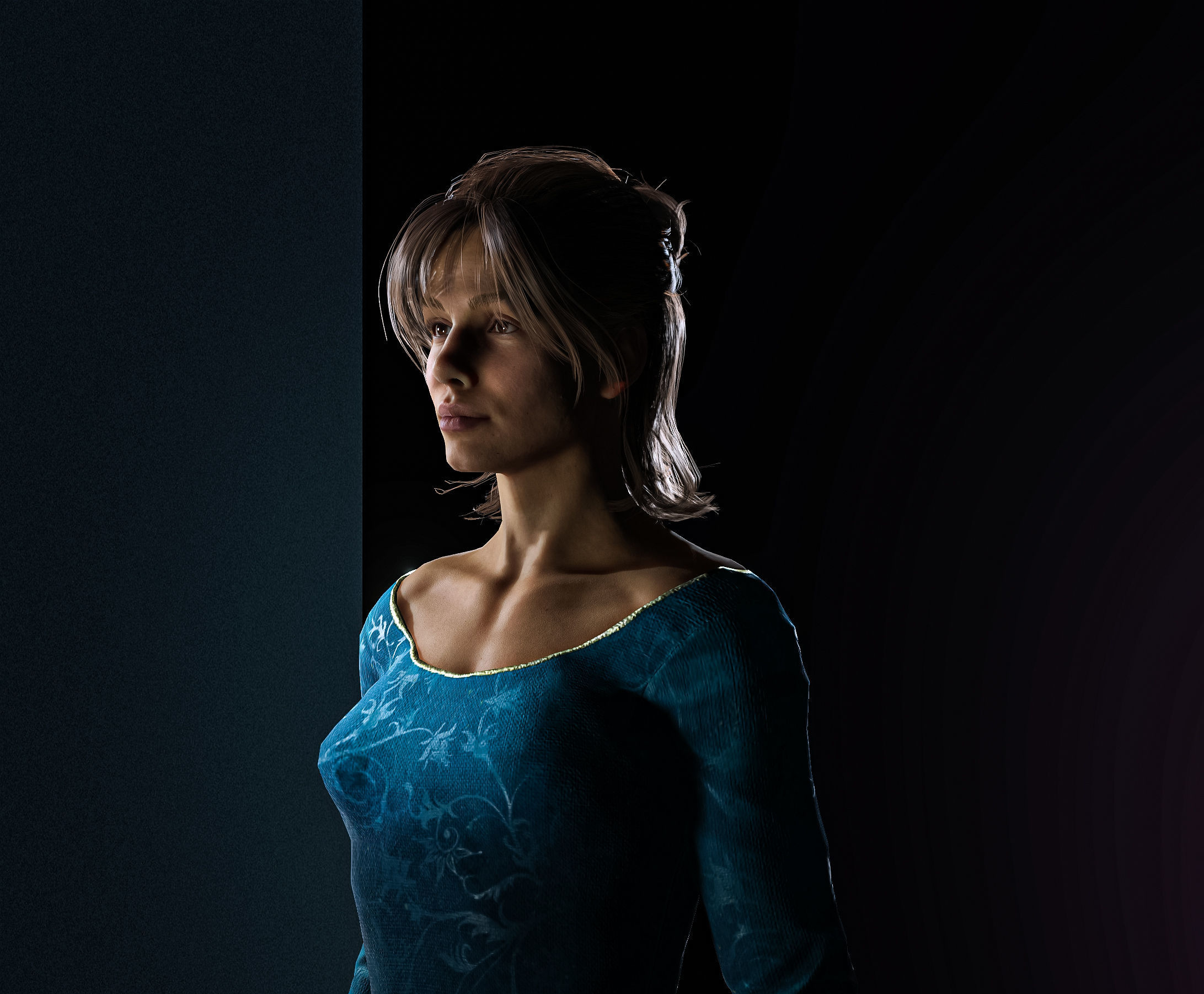 3D model High Quality Realistic Woman Princess VR / AR / low-poly ...