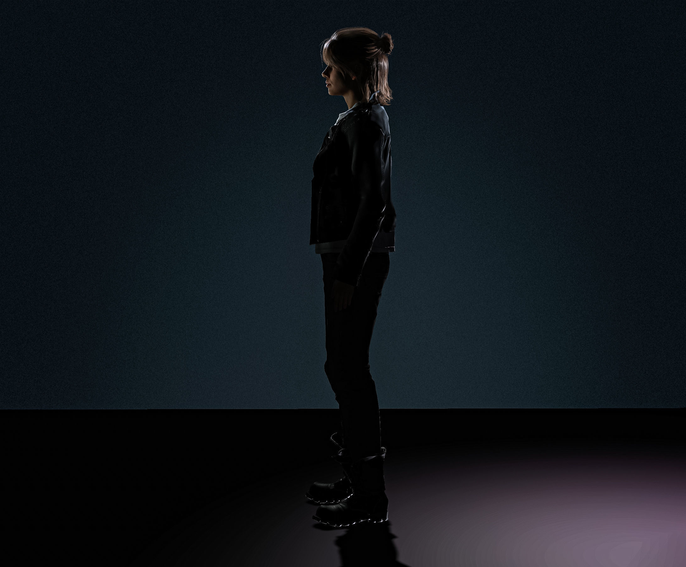 High Quality Realistic Woman Biker Low-poly 3D model_4