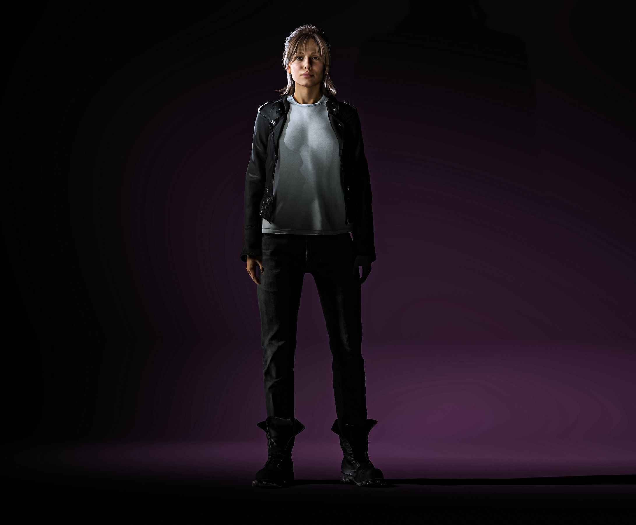 High Quality Realistic Woman Biker Low-poly 3D model_2