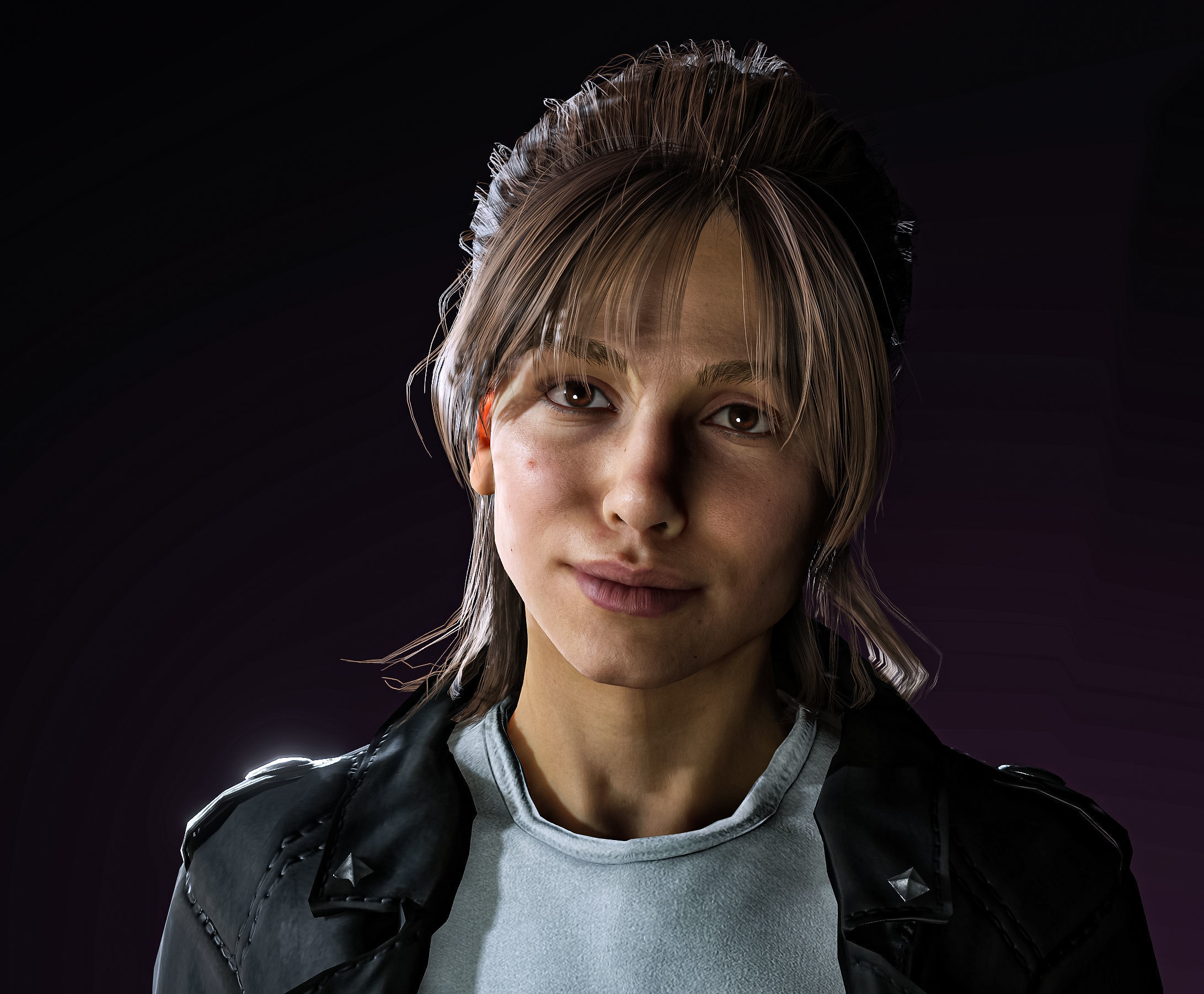 High Quality Realistic Woman Biker Low-poly 3D model_10