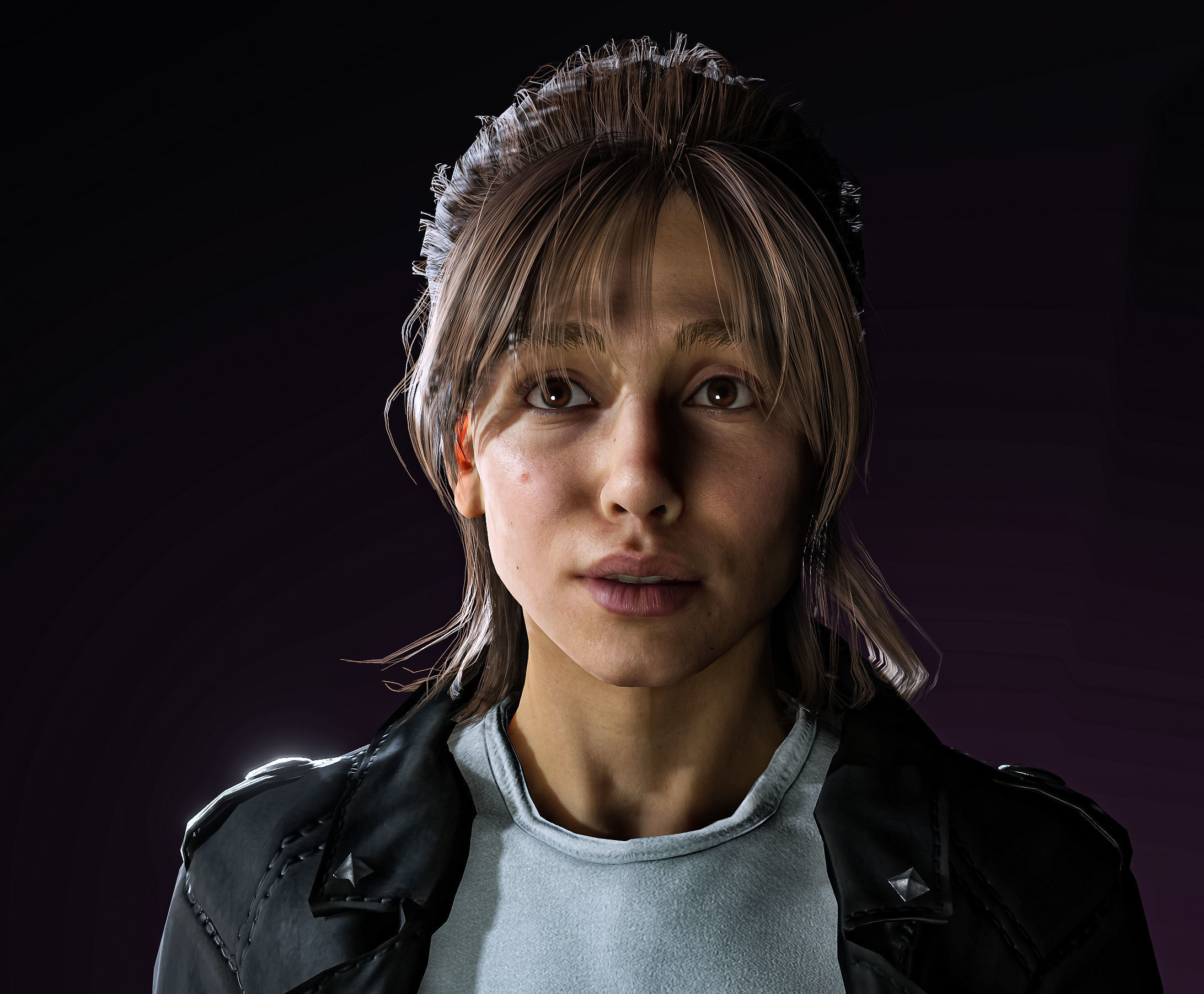 High Quality Realistic Woman Biker Low-poly 3D model_11