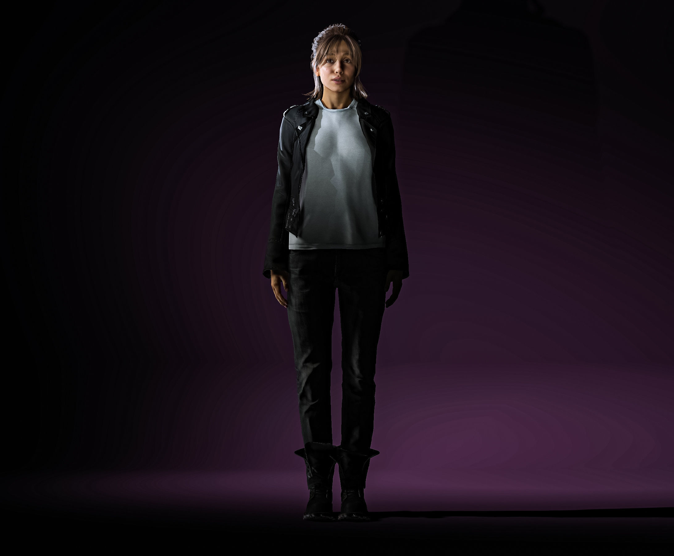 High Quality Realistic Woman Biker Low-poly 3D model_12