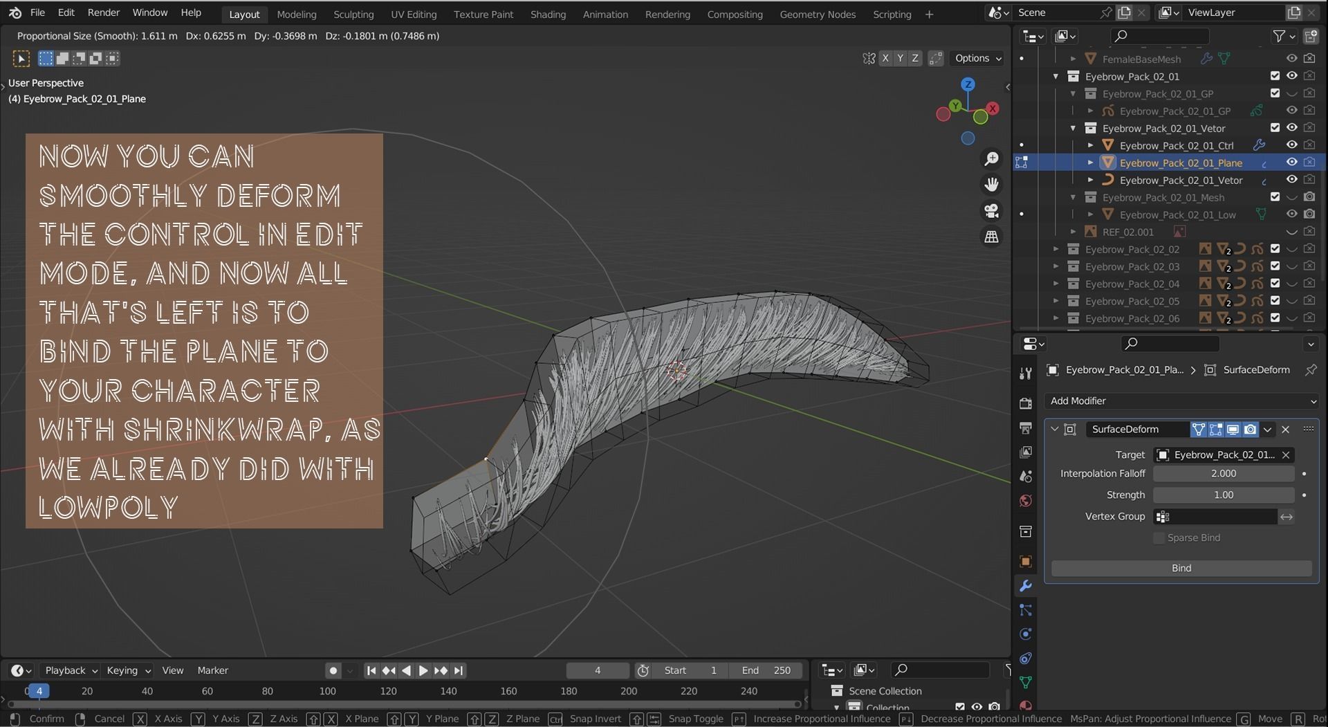 Eyebrow Pack 02 Low-poly 3D model_16