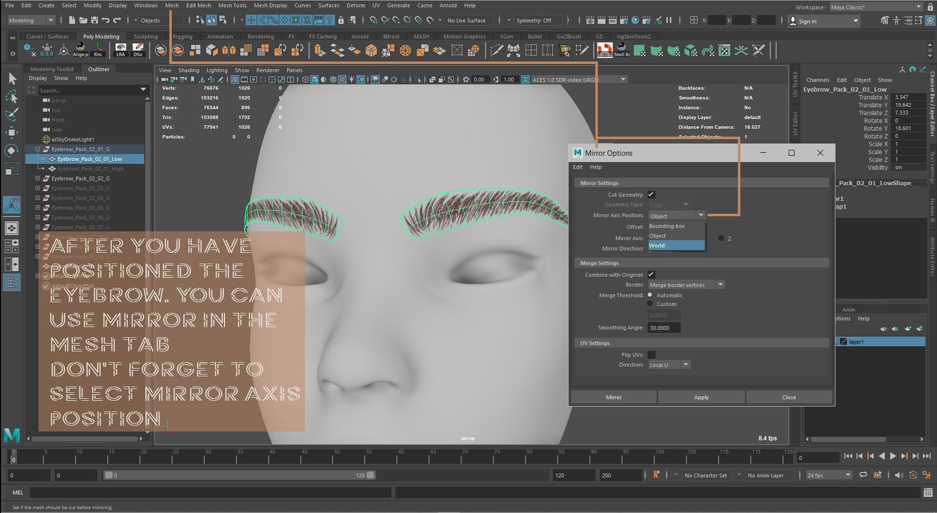 Eyebrow Pack 02 Low-poly 3D model_19