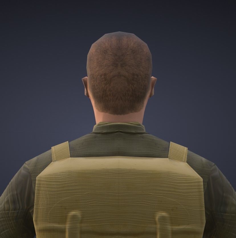 Super Low Poly US WW2 GI Soldier Low-poly 3D model_7