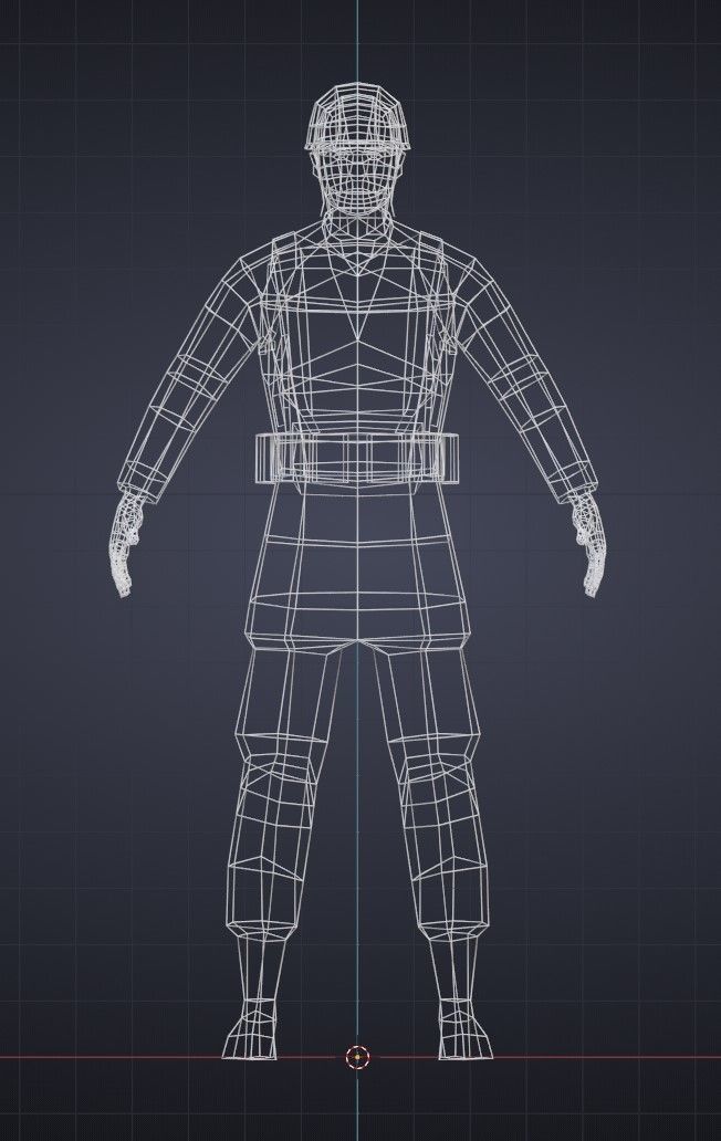 Super Low Poly US WW2 GI Soldier Low-poly 3D model_11