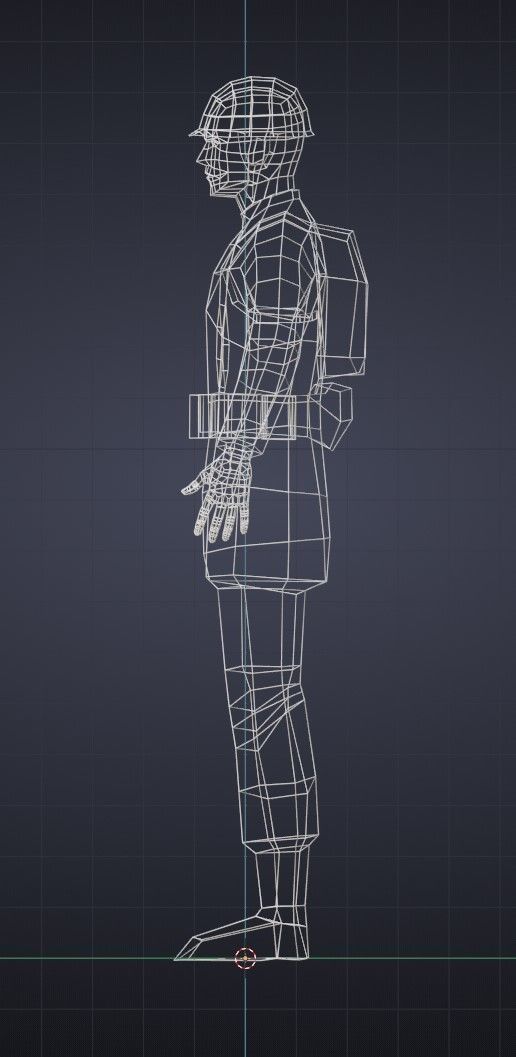 Super Low Poly US WW2 GI Soldier Low-poly 3D model_13