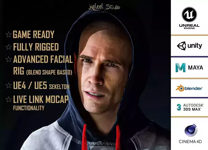 High Quality Realistic Man HipHop Rapper Low-poly 3D model