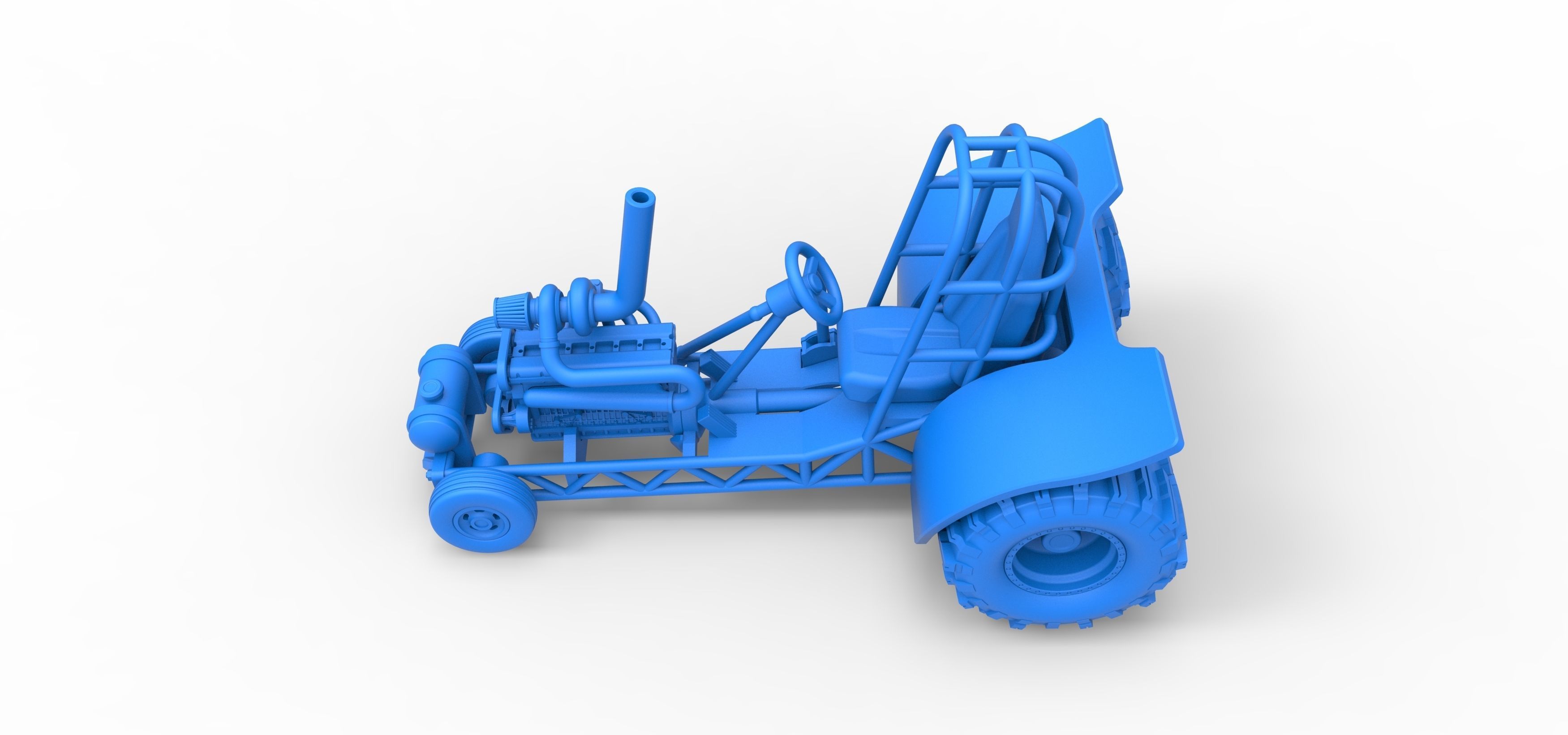 Mini Rod pulling tractor 8 Scale 1 to 25 3D print model_21