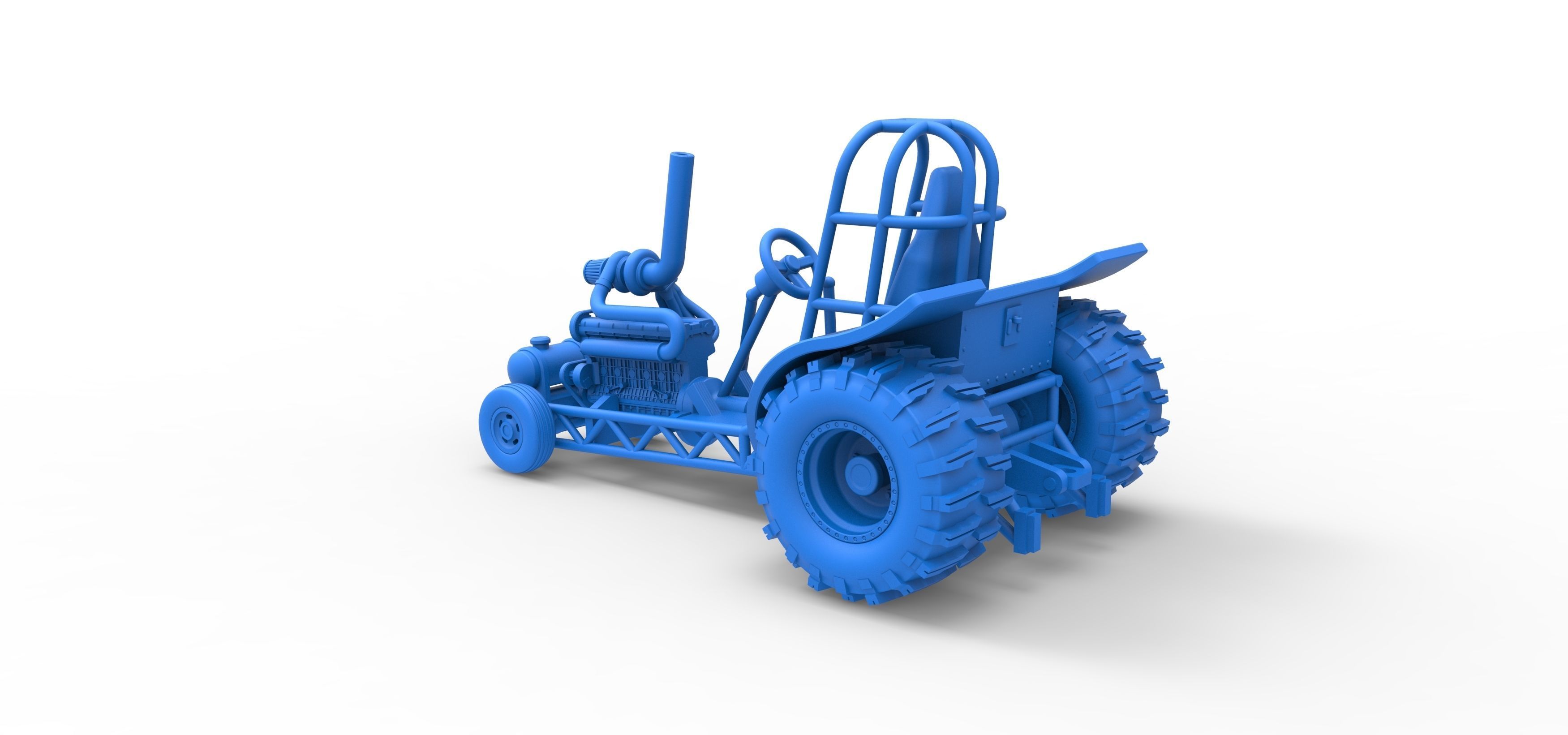 Mini Rod pulling tractor 8 Scale 1 to 25 3D print model_23