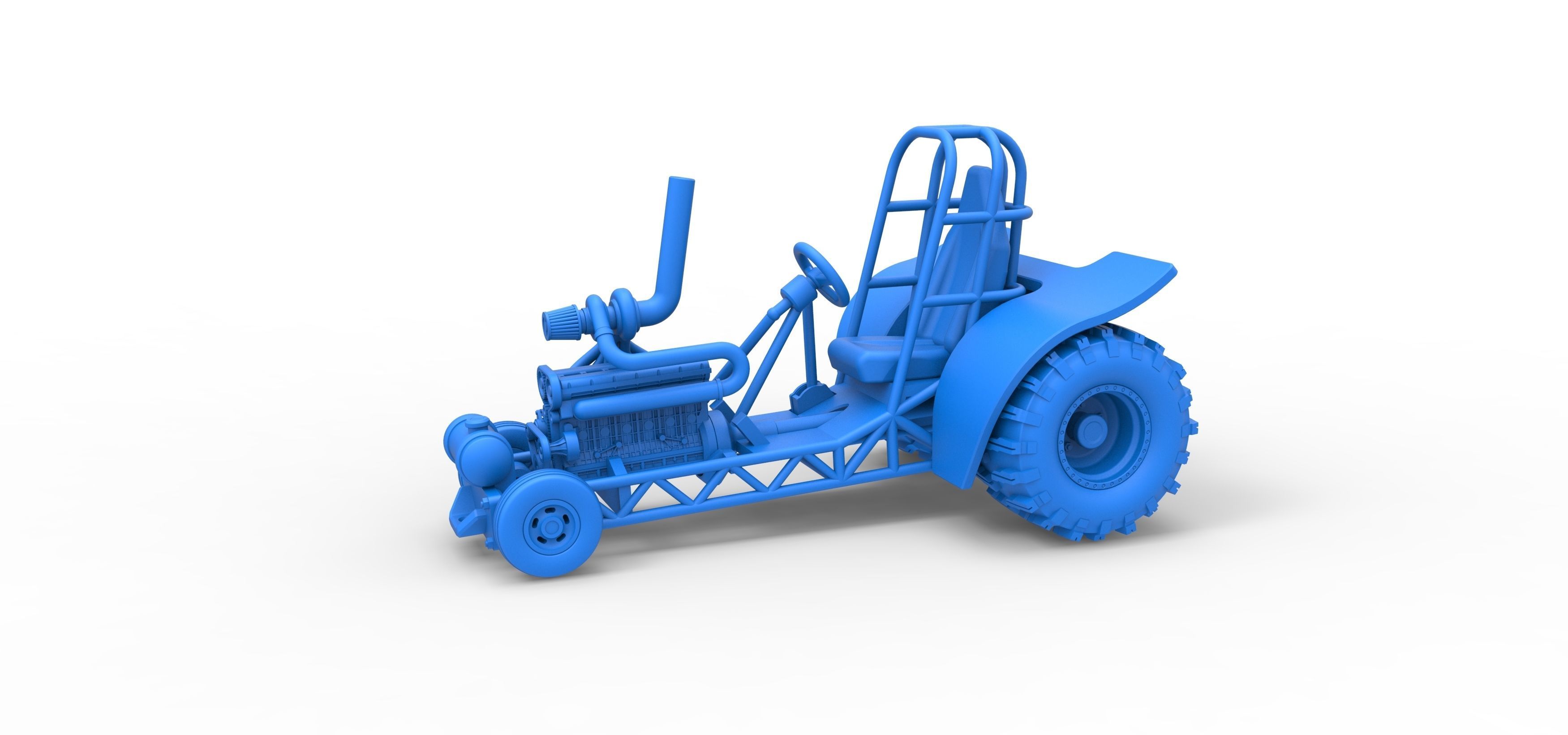 Mini Rod pulling tractor 8 Scale 1 to 25 3D print model_14