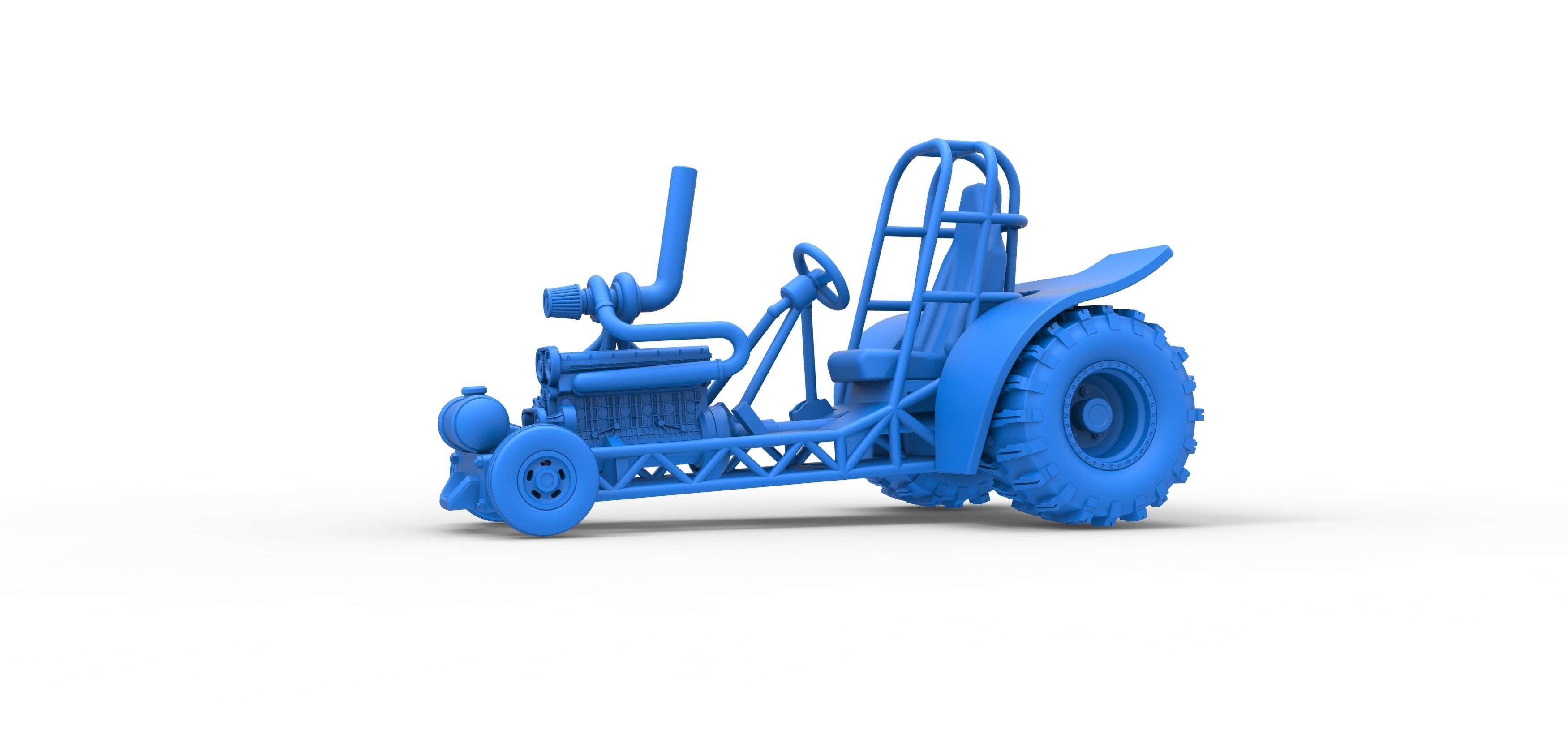 Mini Rod pulling tractor 8 Scale 1 to 25 3D print model_15