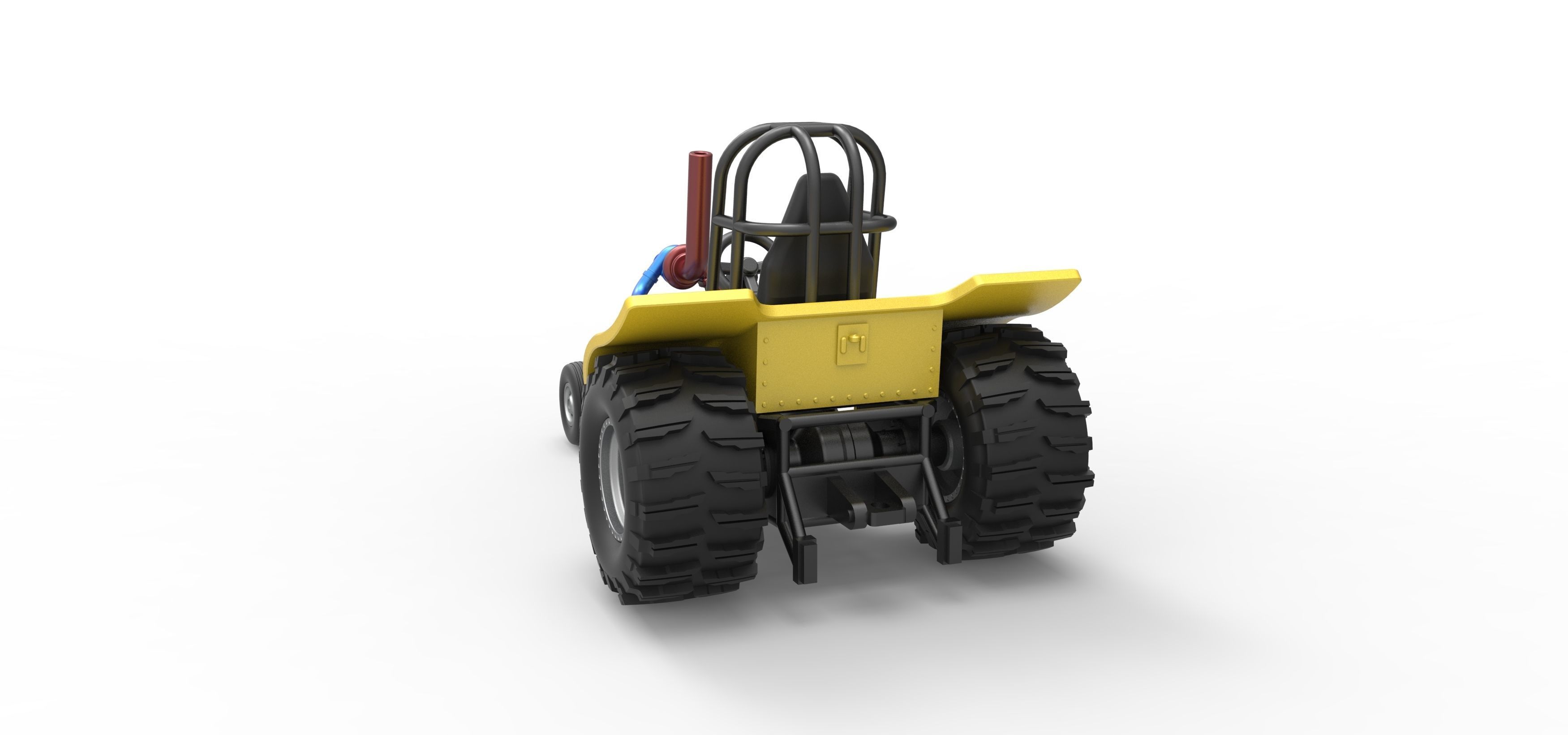Mini Rod pulling tractor 8 Scale 1 to 25 3D print model_11
