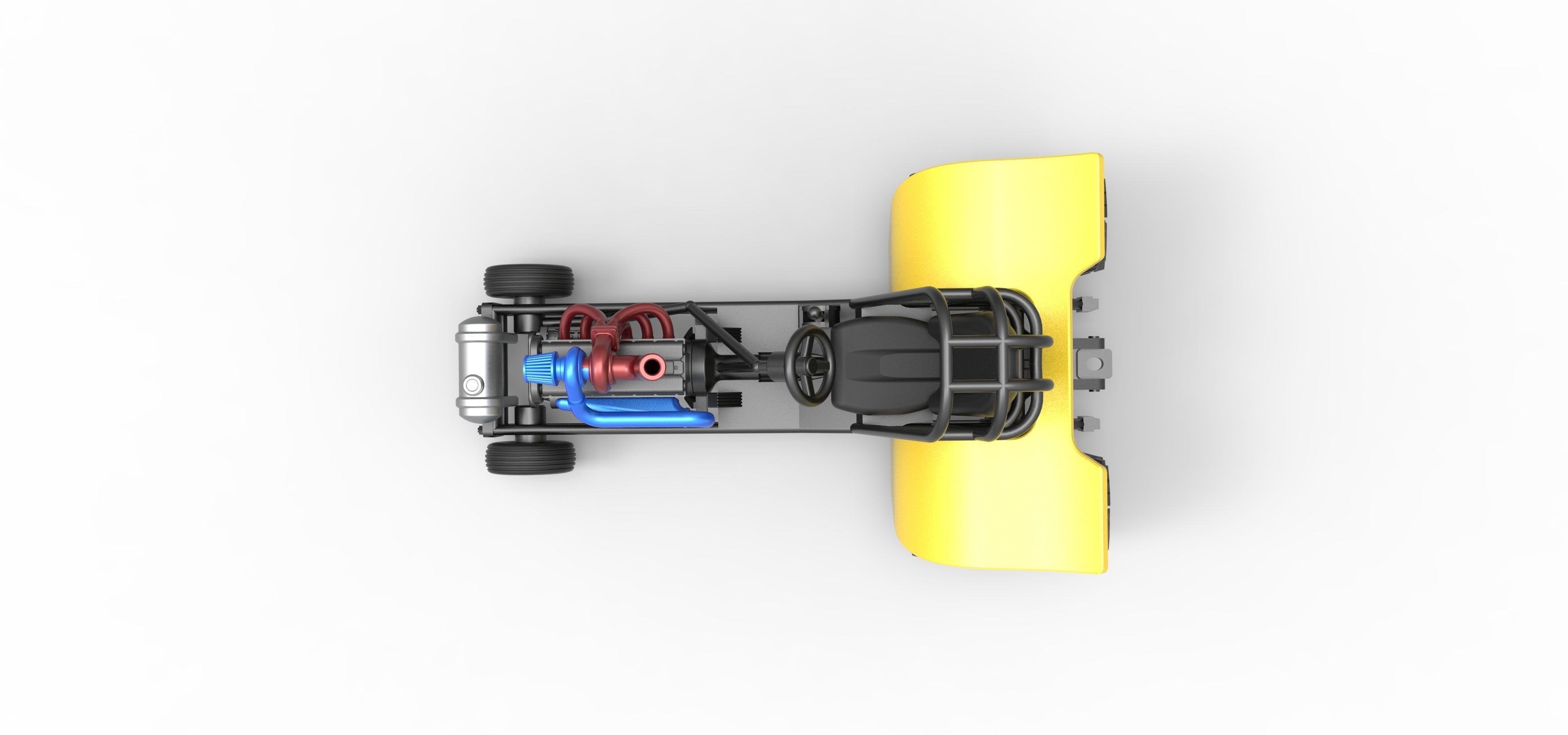Mini Rod pulling tractor 8 Scale 1 to 25 3D print model_9