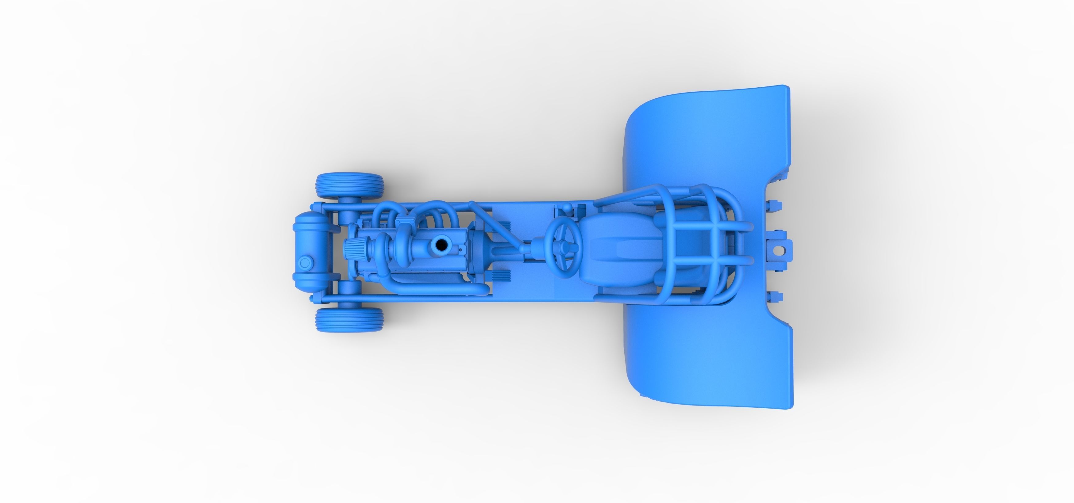 Mini Rod pulling tractor 8 Scale 1 to 25 3D print model_22