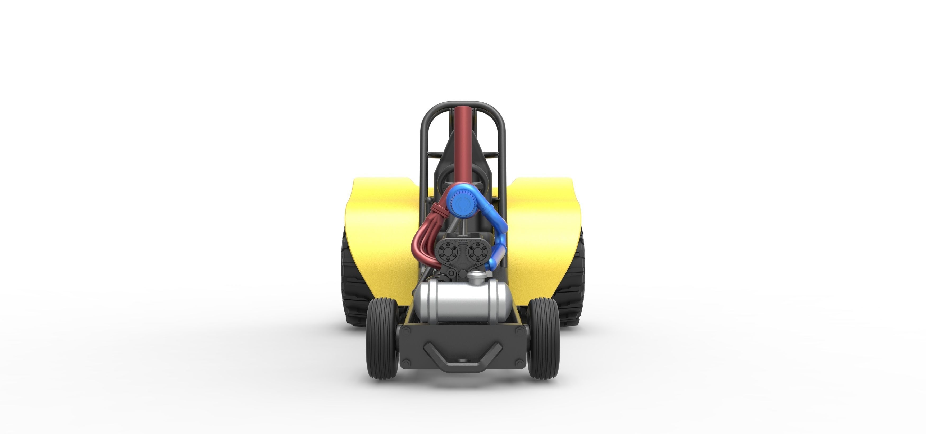 Mini Rod pulling tractor 8 Scale 1 to 25 3D print model_6