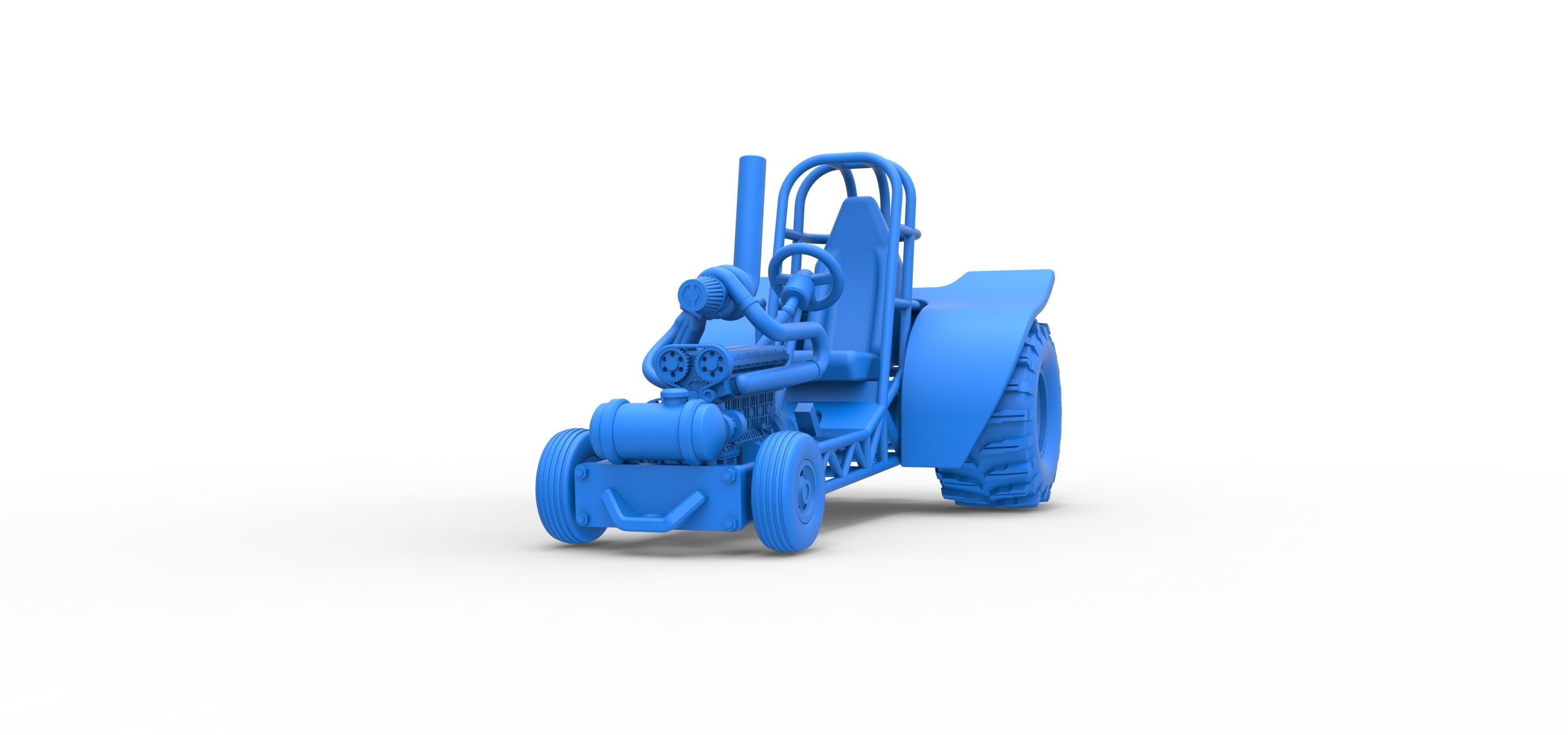Mini Rod pulling tractor 8 Scale 1 to 25 3D print model_17