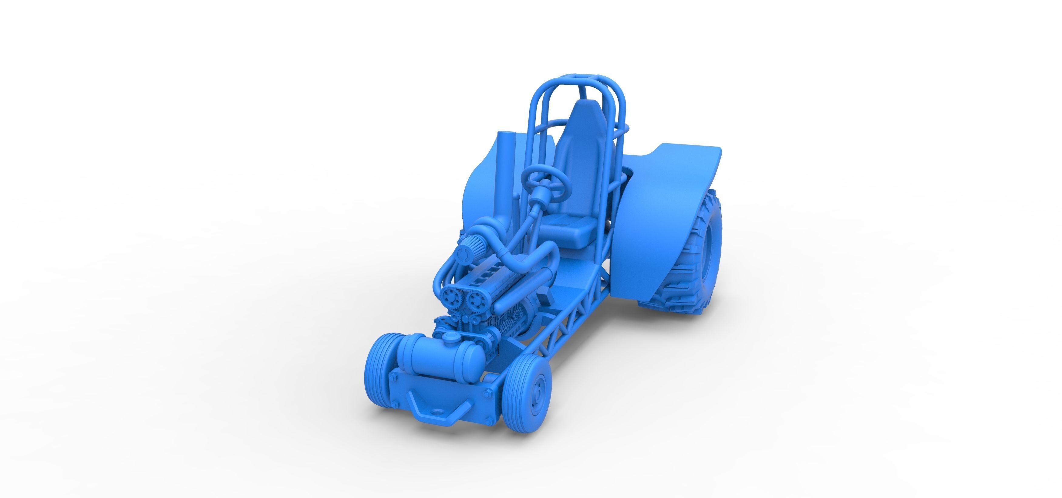 Mini Rod pulling tractor 8 Scale 1 to 25 3D print model_16