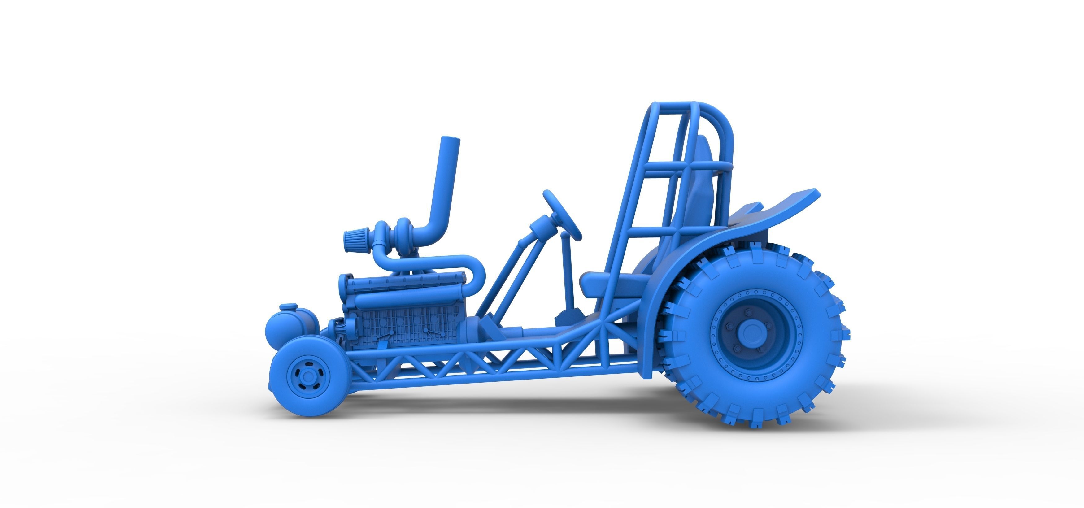 Mini Rod pulling tractor 8 Scale 1 to 25 3D print model_20