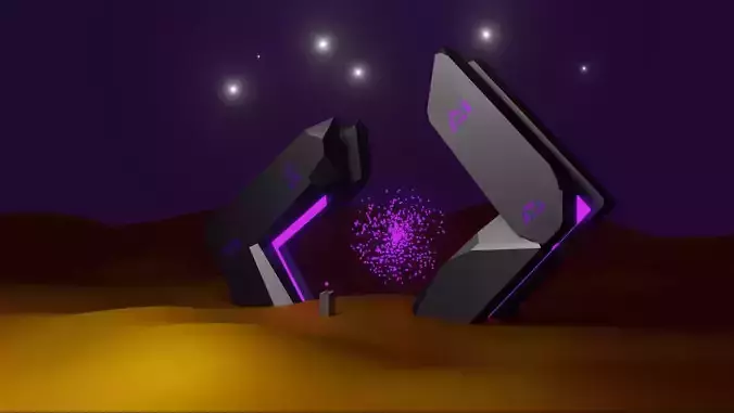 Temple of Portal Low-poly 3D model
