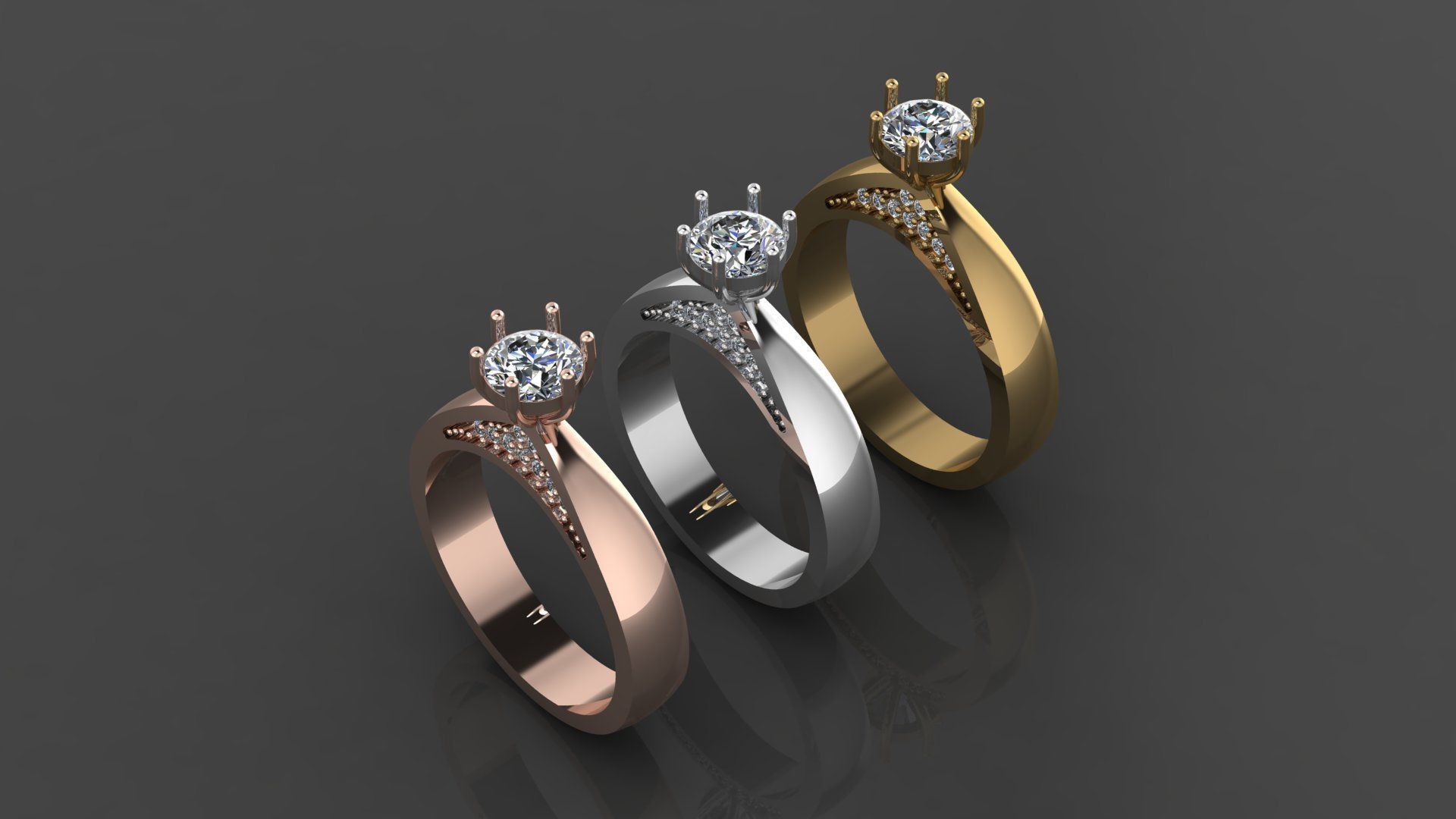  003 solitaire ring 3D print model_17